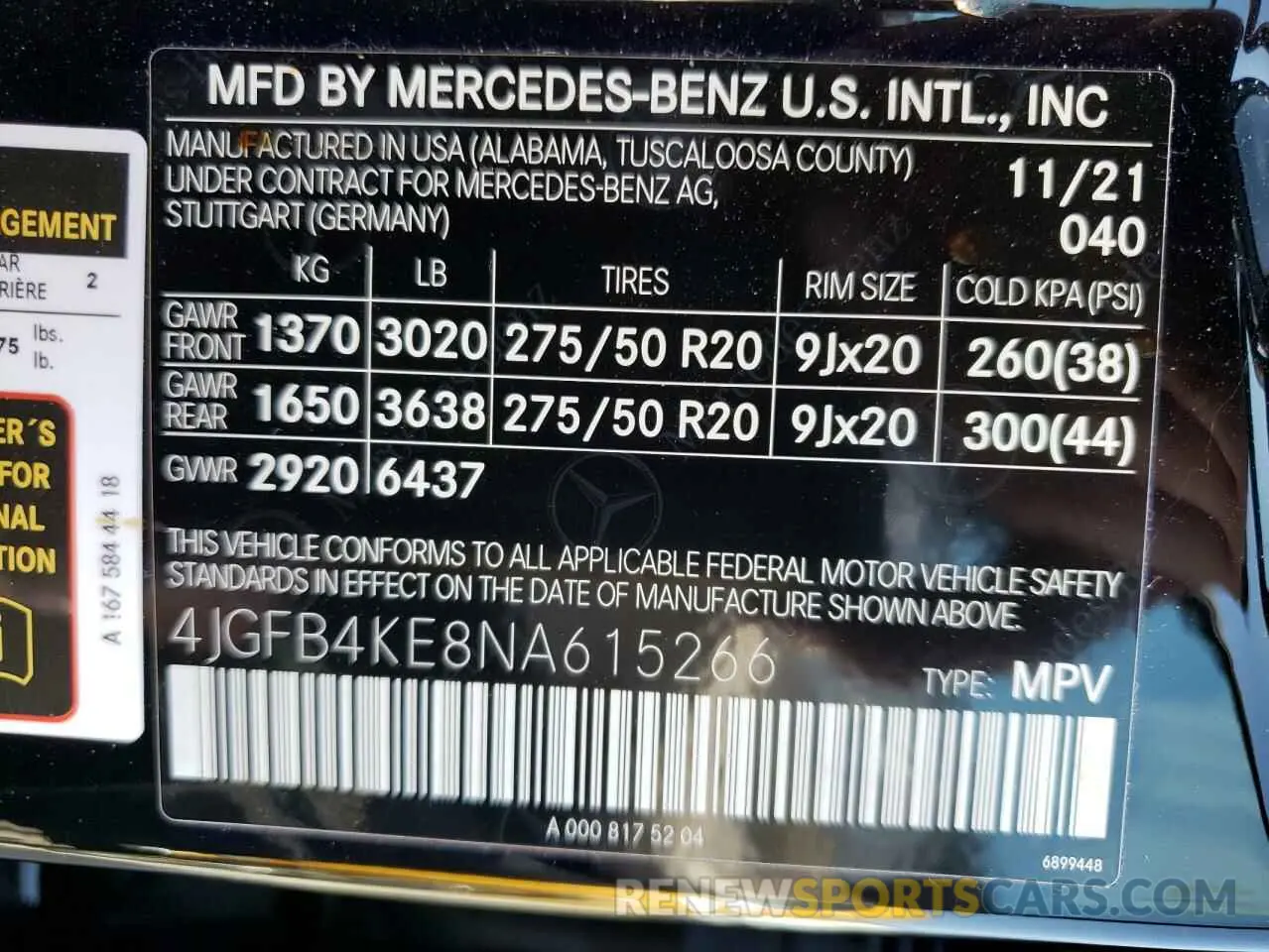 10 Photograph of a damaged car 4JGFB4KE8NA615266 MERCEDES-BENZ GLE-CLASS 2022
