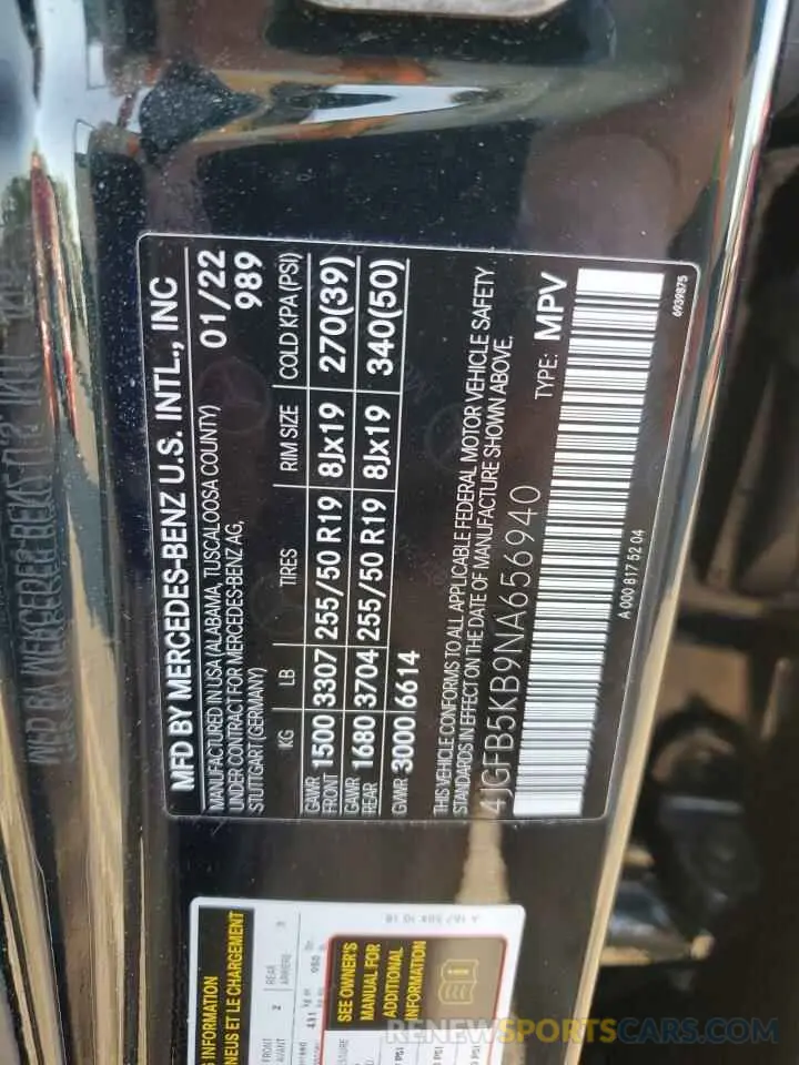 14 Photograph of a damaged car 4JGFB5KB9NA656940 MERCEDES-BENZ GLE-CLASS 2022