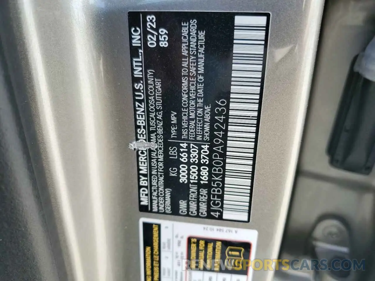 13 Photograph of a damaged car 4JGFB5KB0PA942436 MERCEDES-BENZ GLE-CLASS 2023