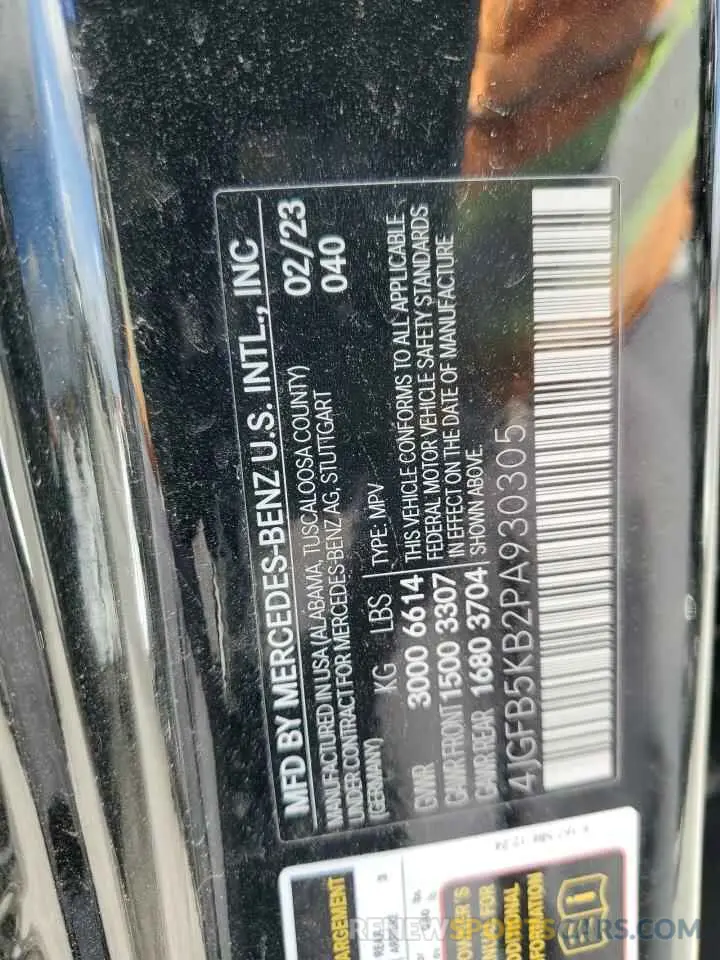 13 Фотография поврежденного автомобиля 4JGFB5KB2PA930305 MERCEDES-BENZ GLE-CLASS 2023