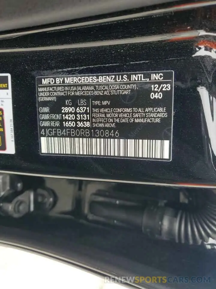 13 Фотография поврежденного автомобиля 4JGFB4FB0RB130846 MERCEDES-BENZ GLE-CLASS 2024