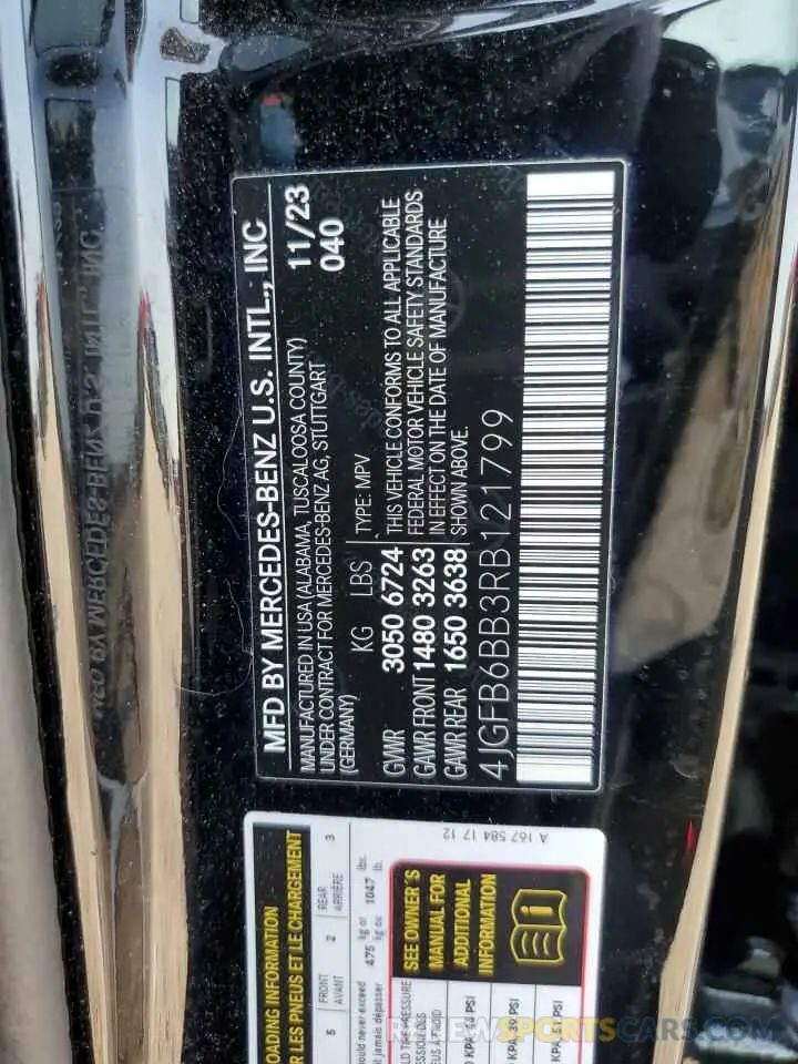 13 Photograph of a damaged car 4JGFB6BB3RB121799 MERCEDES-BENZ GLE-CLASS 2024
