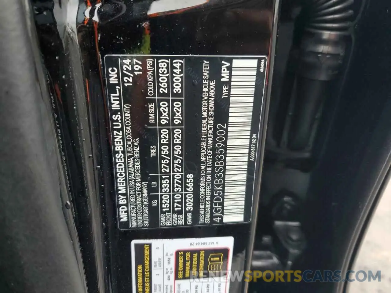 13 Photograph of a damaged car 4JGFD5KB3SB359002 MERCEDES-BENZ GLE-CLASS 2025