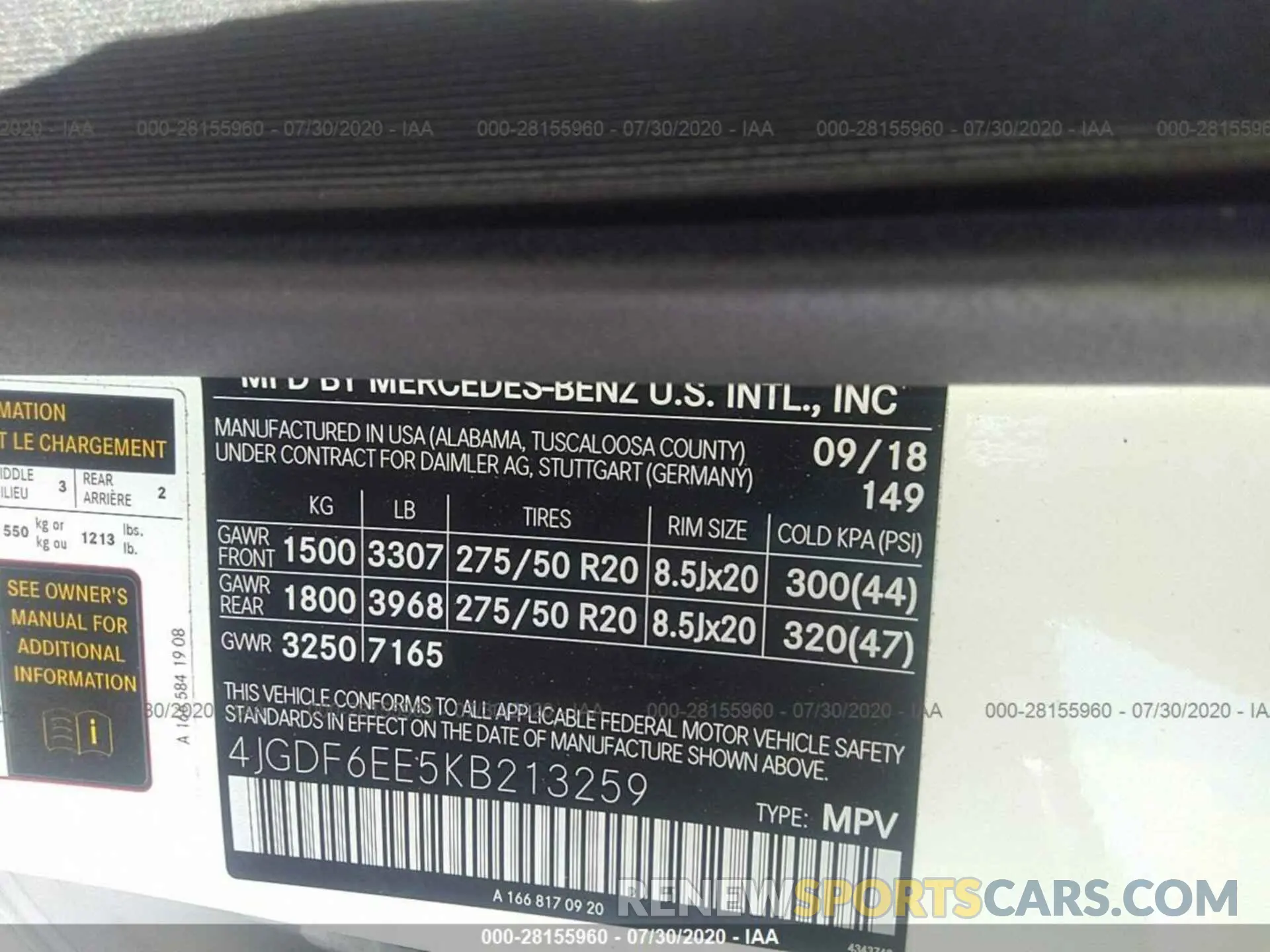 9 Photograph of a damaged car 4JGDF6EE5KB213259 MERCEDES-BENZ GLS 2019