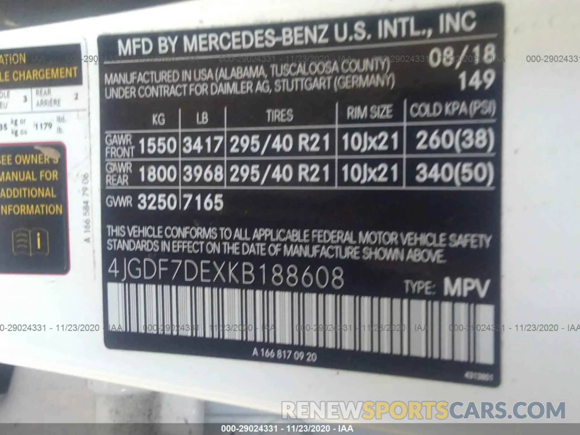 9 Photograph of a damaged car 4JGDF7DEXKB188608 MERCEDES-BENZ GLS 2019