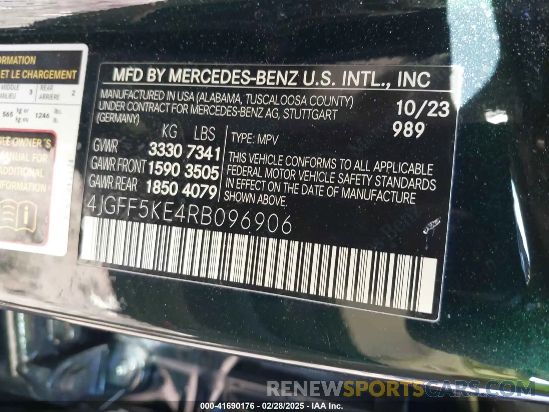 9 Photograph of a damaged car 4JGFF5KE4RB096906 MERCEDES-BENZ GLS 2024