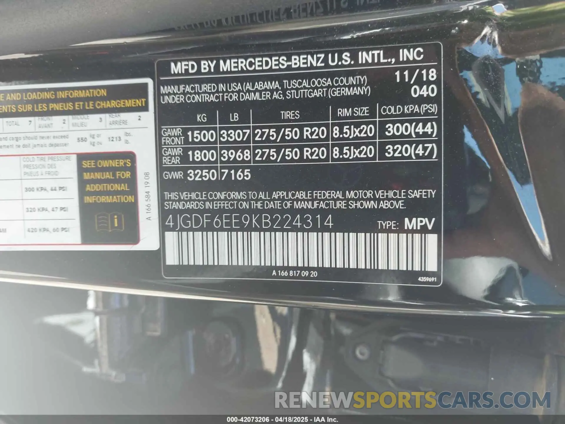 9 Фотография поврежденного автомобиля 4JGDF6EE9KB224314 MERCEDES-BENZ GLS 450 2019
