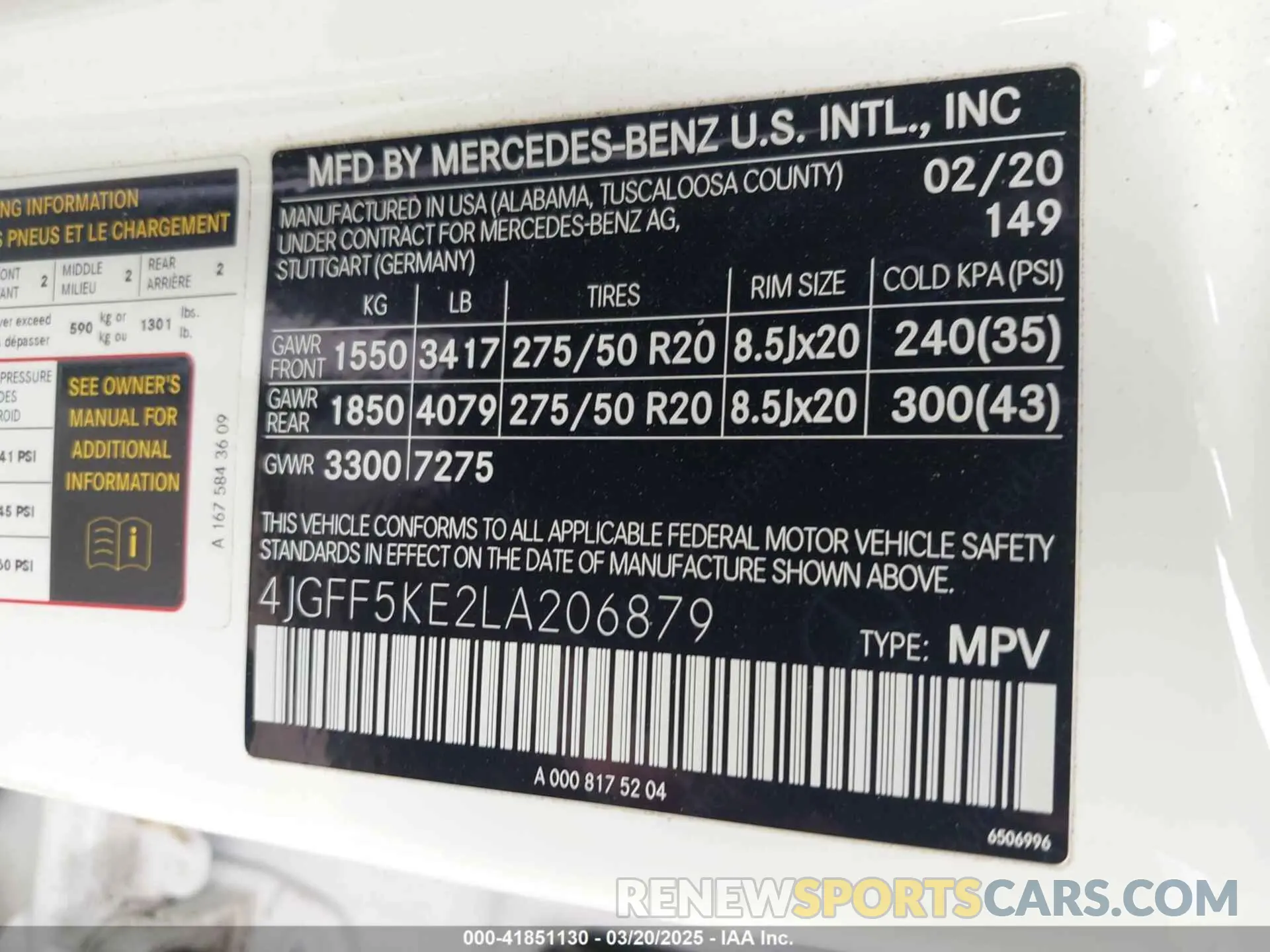 9 Photograph of a damaged car 4JGFF5KE2LA206879 MERCEDES-BENZ GLS 450 2020