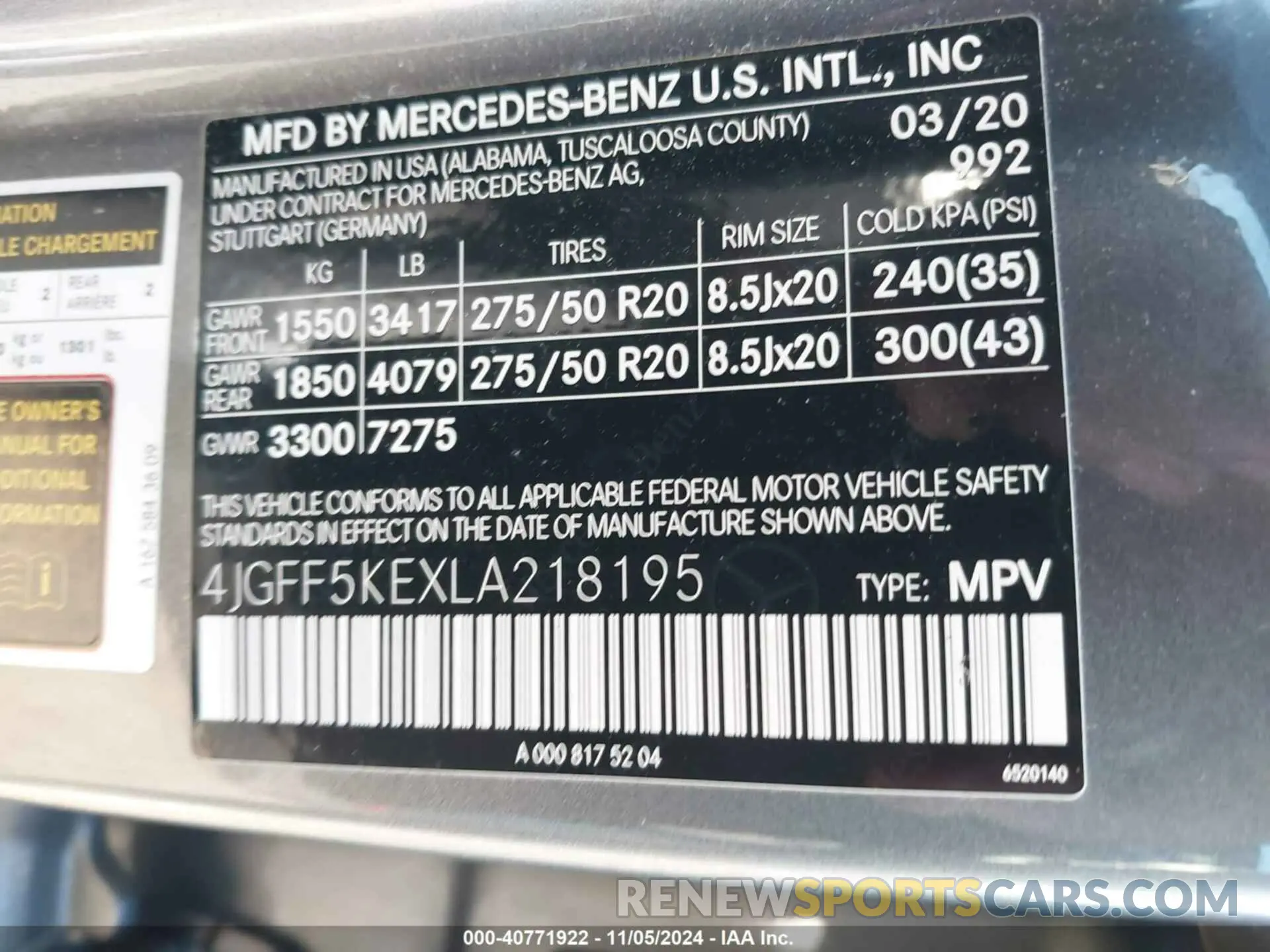 9 Фотография поврежденного автомобиля 4JGFF5KEXLA218195 MERCEDES-BENZ GLS 450 2020