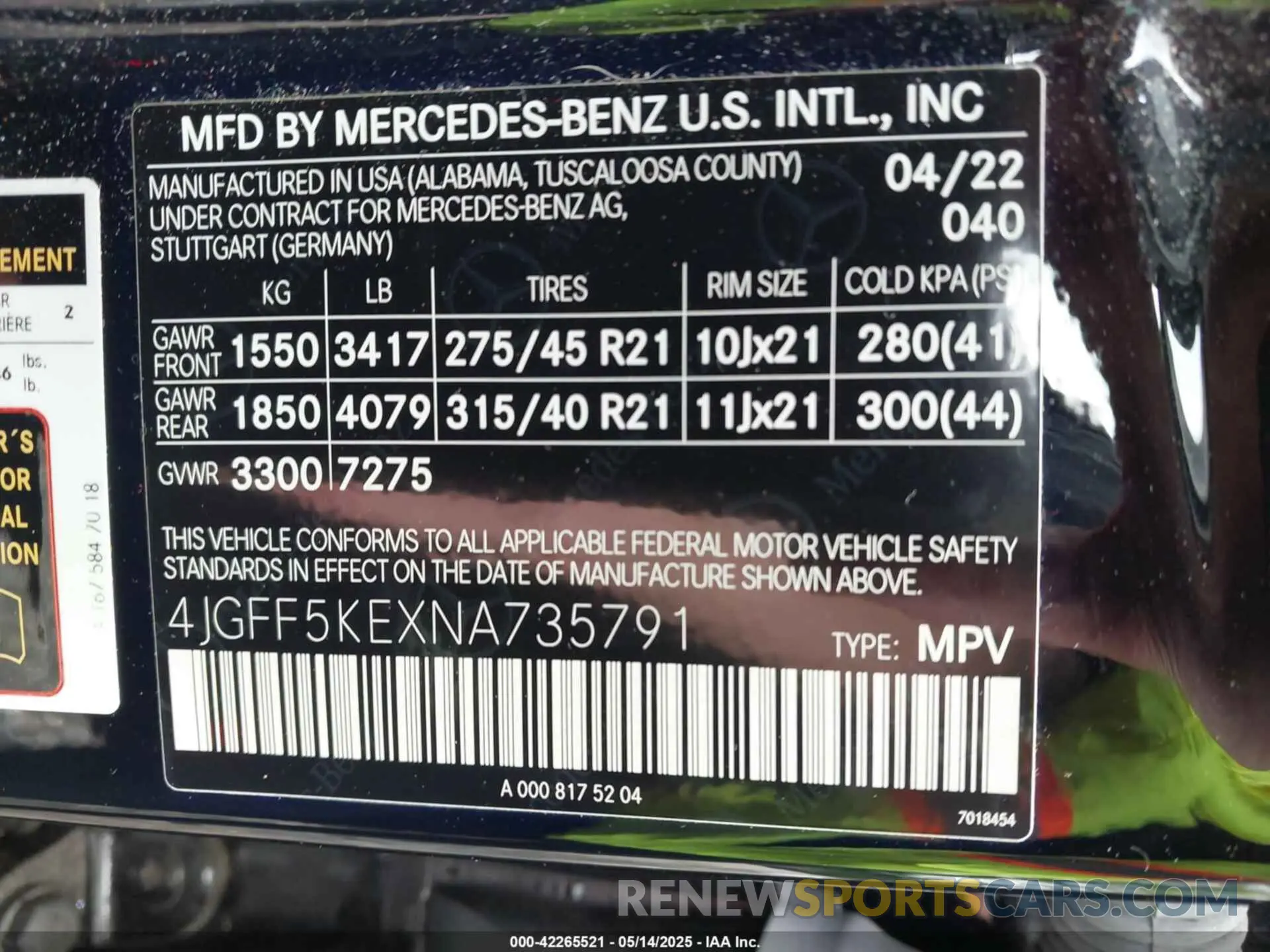 9 Photograph of a damaged car 4JGFF5KEXNA735791 MERCEDES-BENZ GLS 450 2022