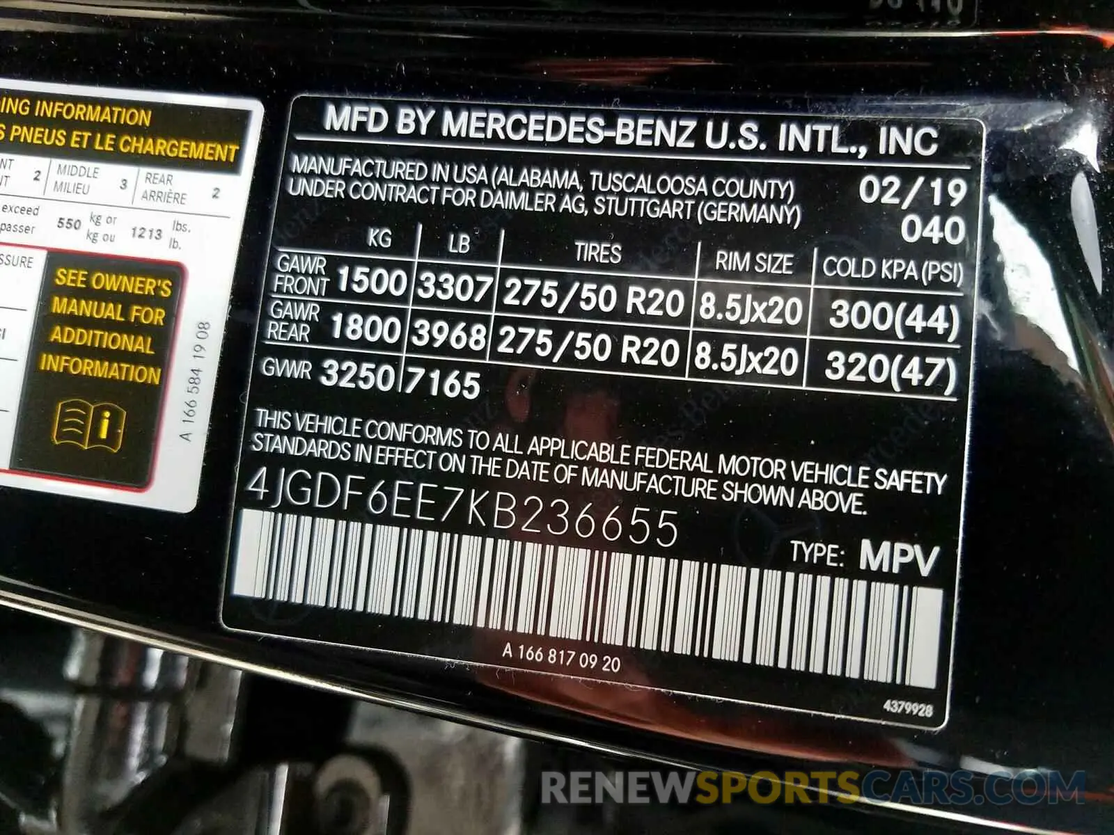 10 Photograph of a damaged car 4JGDF6EE7KB236655 MERCEDES-BENZ GLS 450 4M 2019