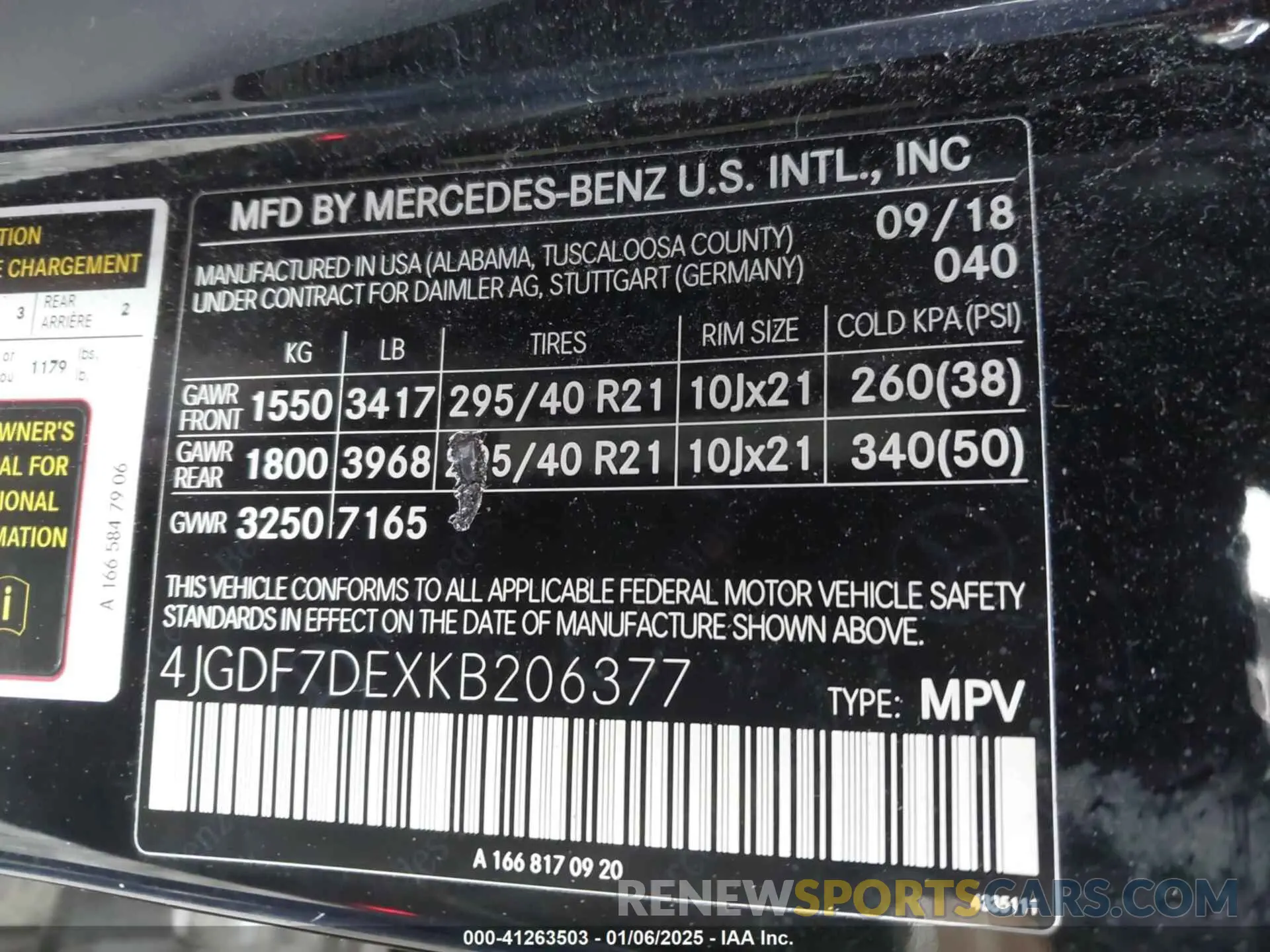 9 Photograph of a damaged car 4JGDF7DEXKB206377 MERCEDES-BENZ GLS 550 2019