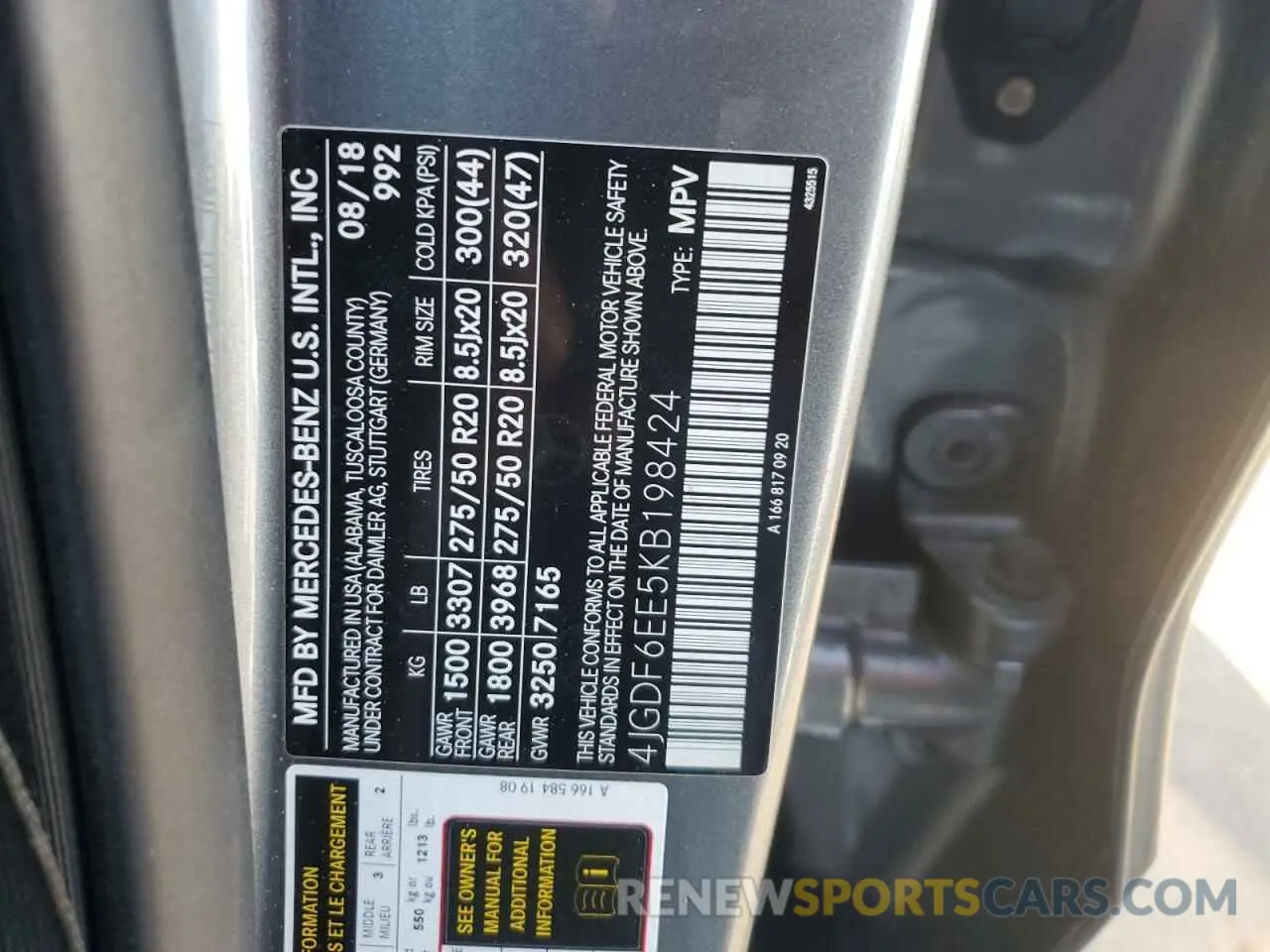 13 Фотография поврежденного автомобиля 4JGDF6EE5KB198424 MERCEDES-BENZ GLS-CLASS 2019