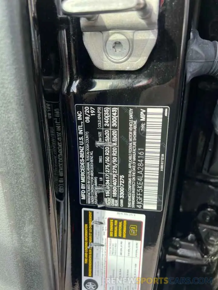 10 Фотография поврежденного автомобиля 4JGFF5KE4LA284161 MERCEDES-BENZ GLS-CLASS 2020