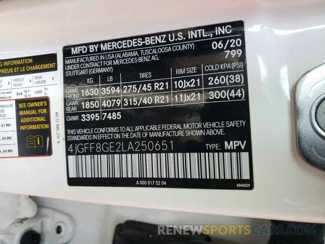 13 Photograph of a damaged car 4JGFF8GE2LA250651 MERCEDES-BENZ GLS-CLASS 2020