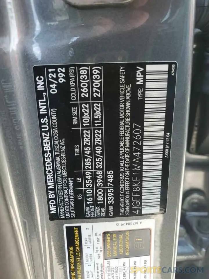 14 Photograph of a damaged car 4JGFF8KE1MA472607 MERCEDES-BENZ GLS-CLASS 2021