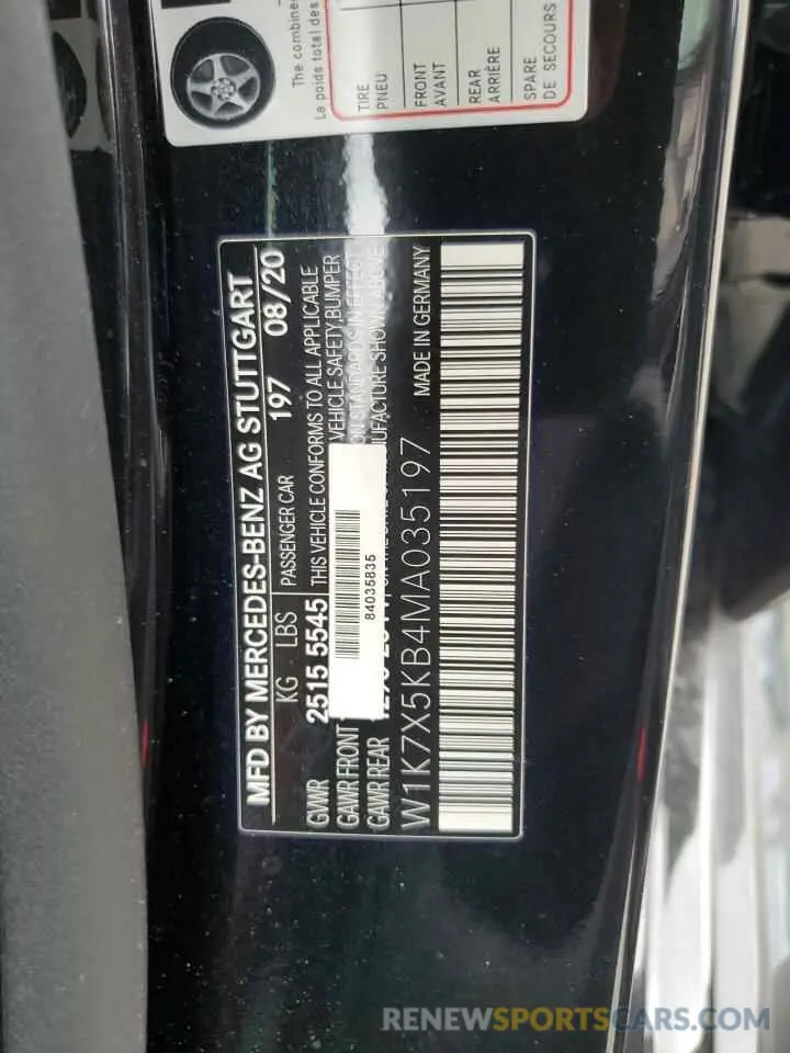 12 Фотография поврежденного автомобиля W1K7X5KB4MA035197 MERCEDES-BENZ GT-CLASS 2021