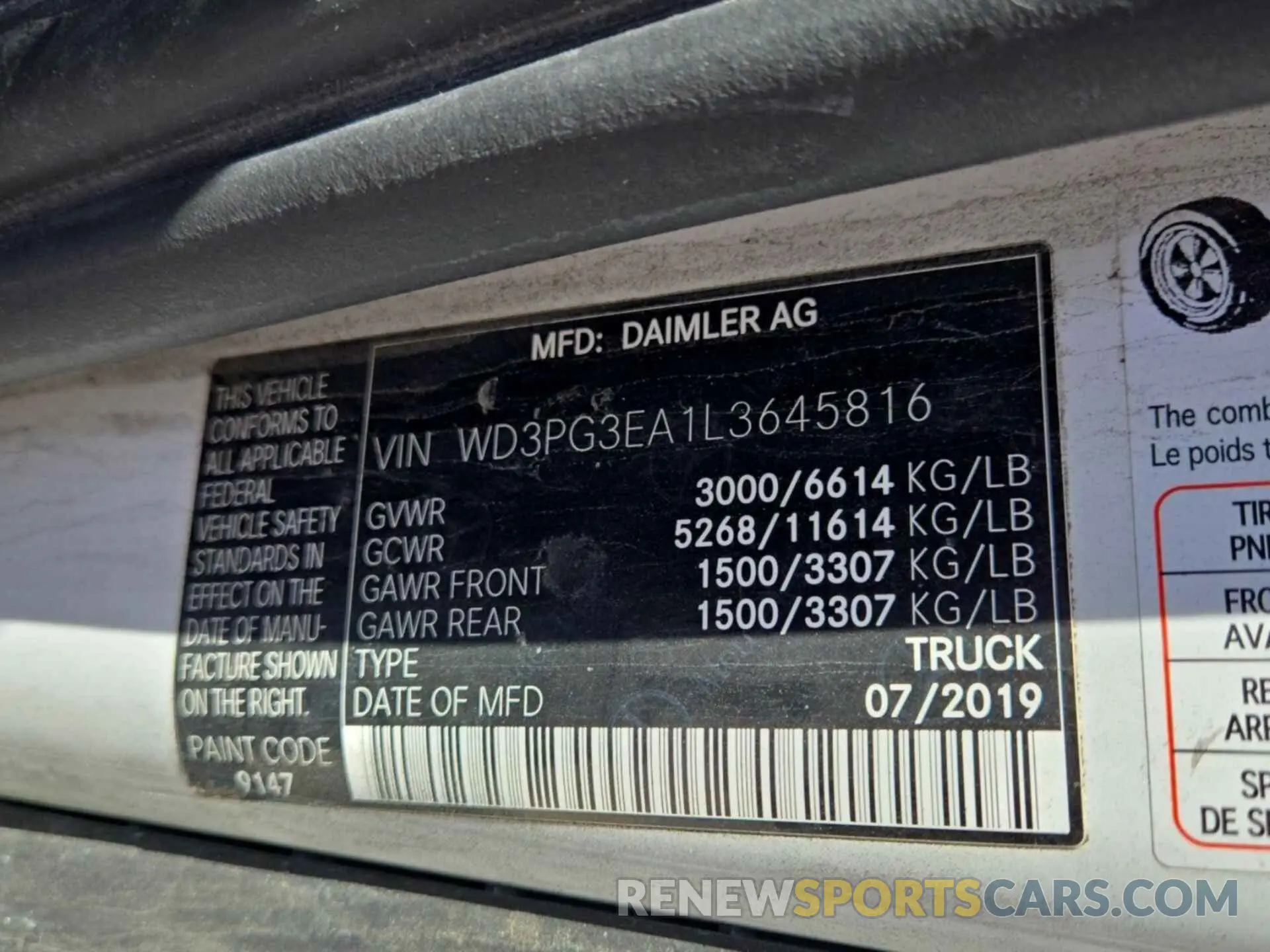 13 Photograph of a damaged car WD3PG3EA1L3645816 MERCEDES-BENZ METRIS 2020