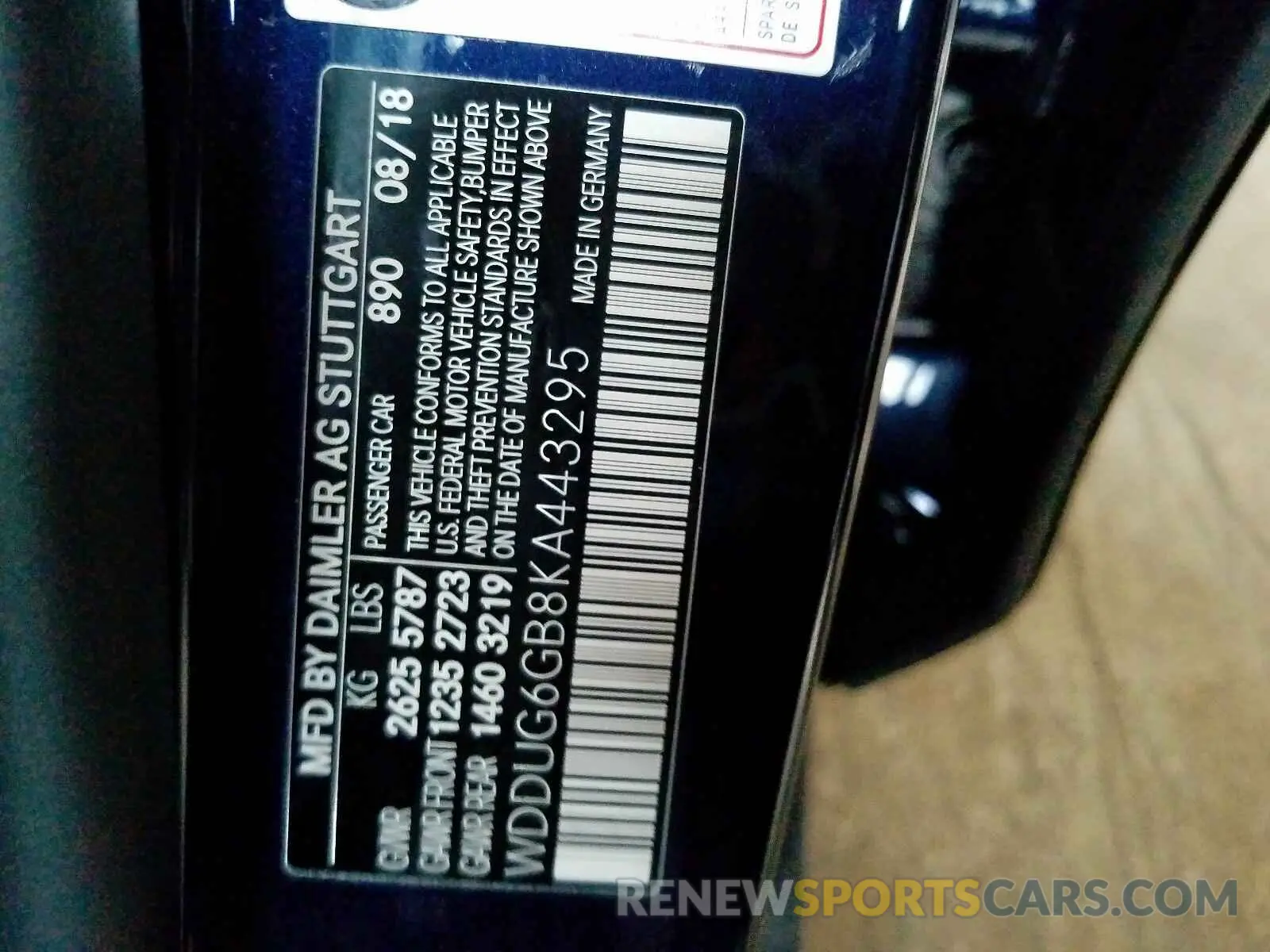 10 Photograph of a damaged car WDDUG6GB8KA443295 MERCEDES-BENZ S 450 2019