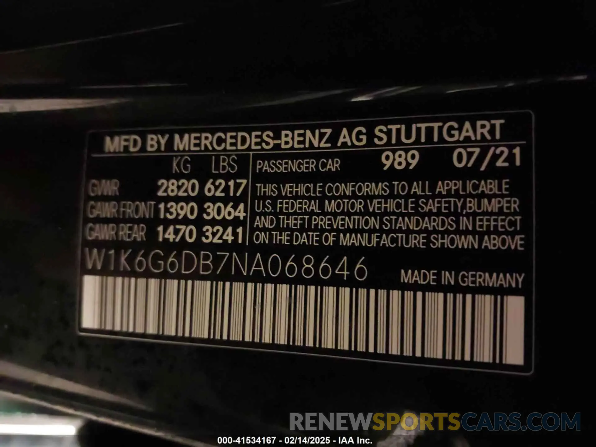 9 Фотография поврежденного автомобиля W1K6G6DB7NA068646 MERCEDES-BENZ S 500 2022