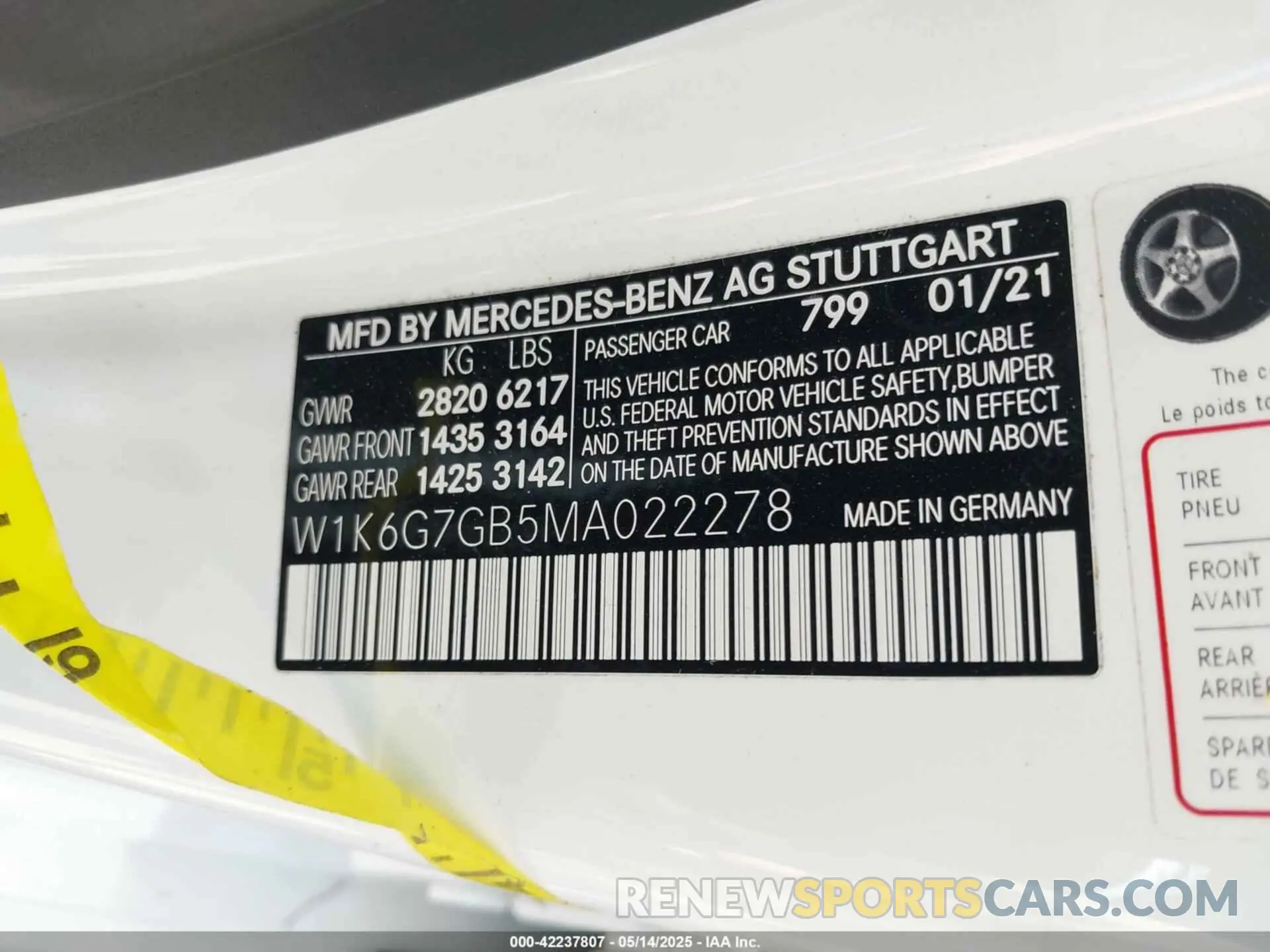 9 Фотография поврежденного автомобиля W1K6G7GB5MA022278 MERCEDES-BENZ S 580 2021