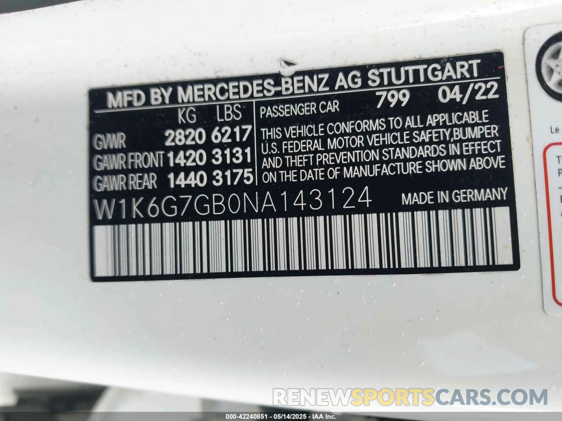 9 Photograph of a damaged car W1K6G7GB0NA143124 MERCEDES-BENZ S 580 2022