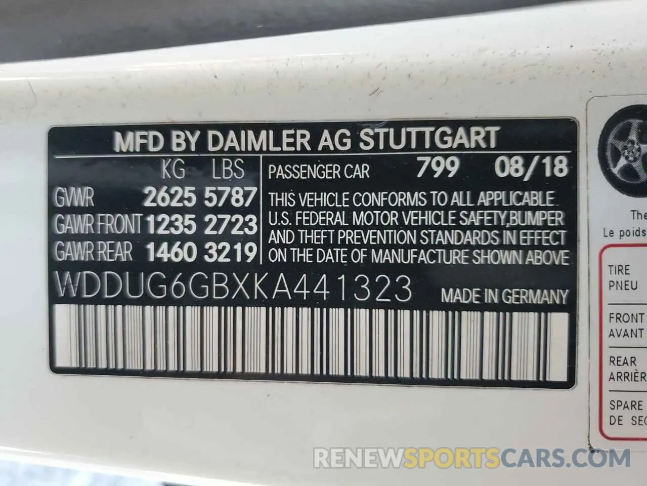 14 Photograph of a damaged car WDDUG6GBXKA441323 MERCEDES-BENZ S-CLASS 2019