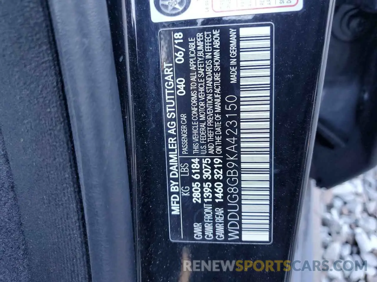 12 Photograph of a damaged car WDDUG8GB9KA423150 MERCEDES-BENZ S-CLASS 2019