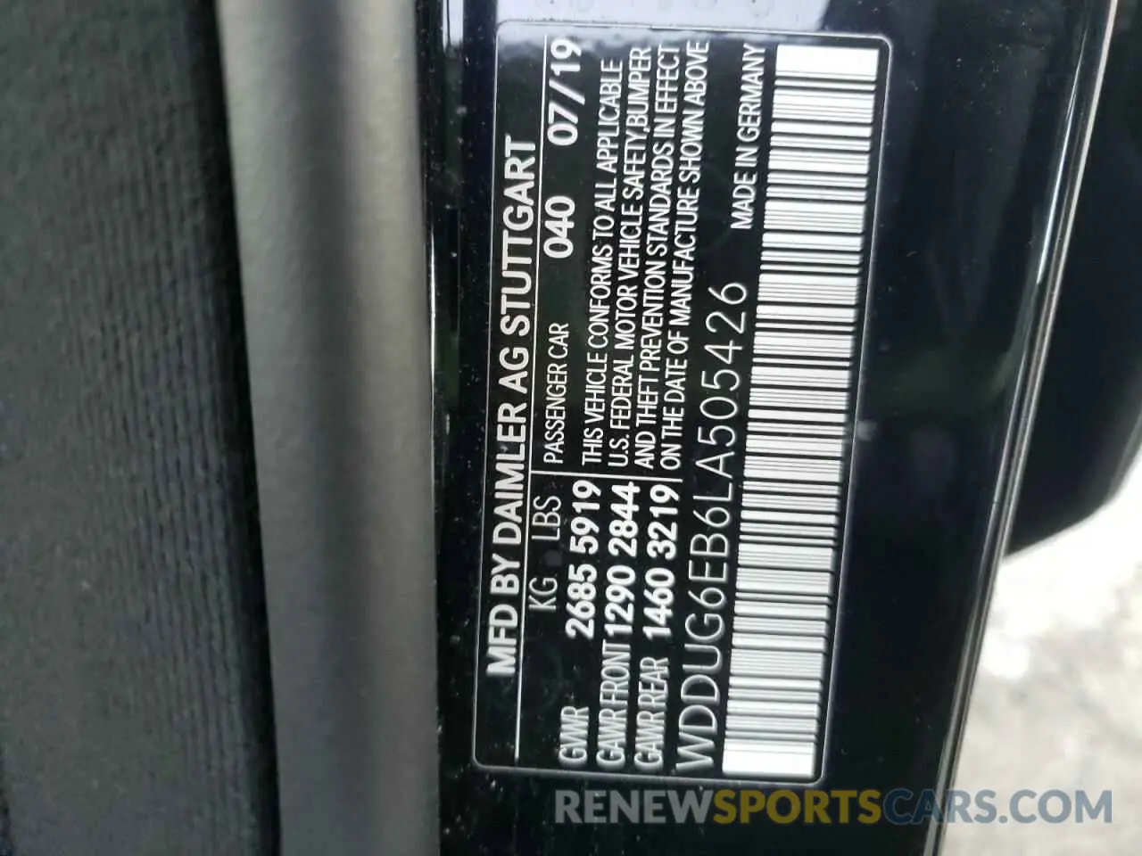 12 Фотография поврежденного автомобиля WDDUG6EB6LA505426 MERCEDES-BENZ S-CLASS 2020