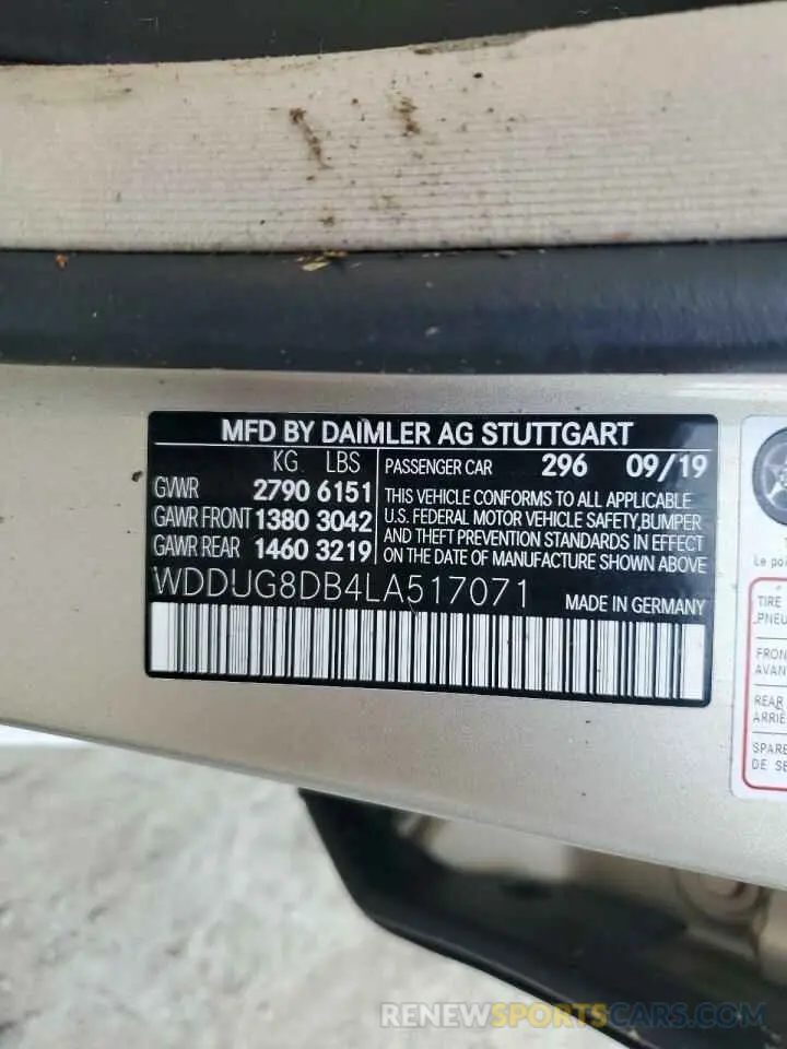 13 Фотография поврежденного автомобиля WDDUG8DB4LA517071 MERCEDES-BENZ S-CLASS 2020