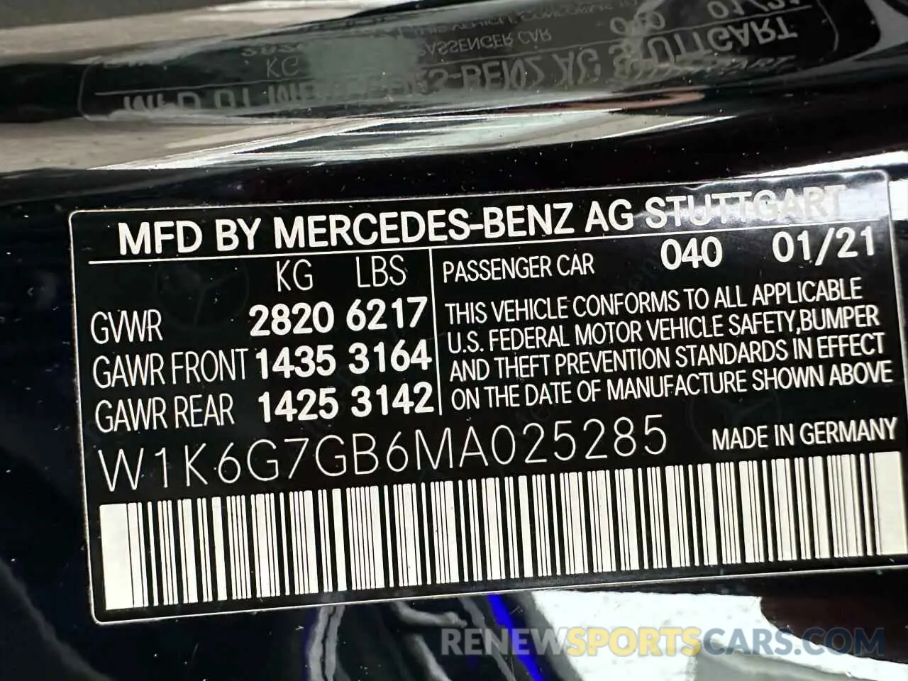 10 Photograph of a damaged car W1K6G7GB6MA025285 MERCEDES-BENZ S-CLASS 2021