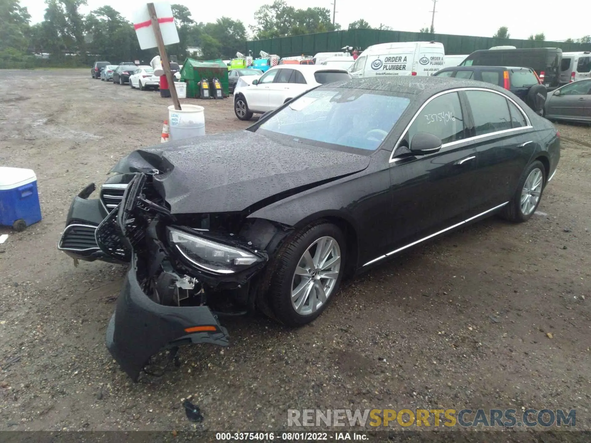 2 Photograph of a damaged car W1K6G6DB8NA068039 MERCEDES-BENZ S-CLASS 2022