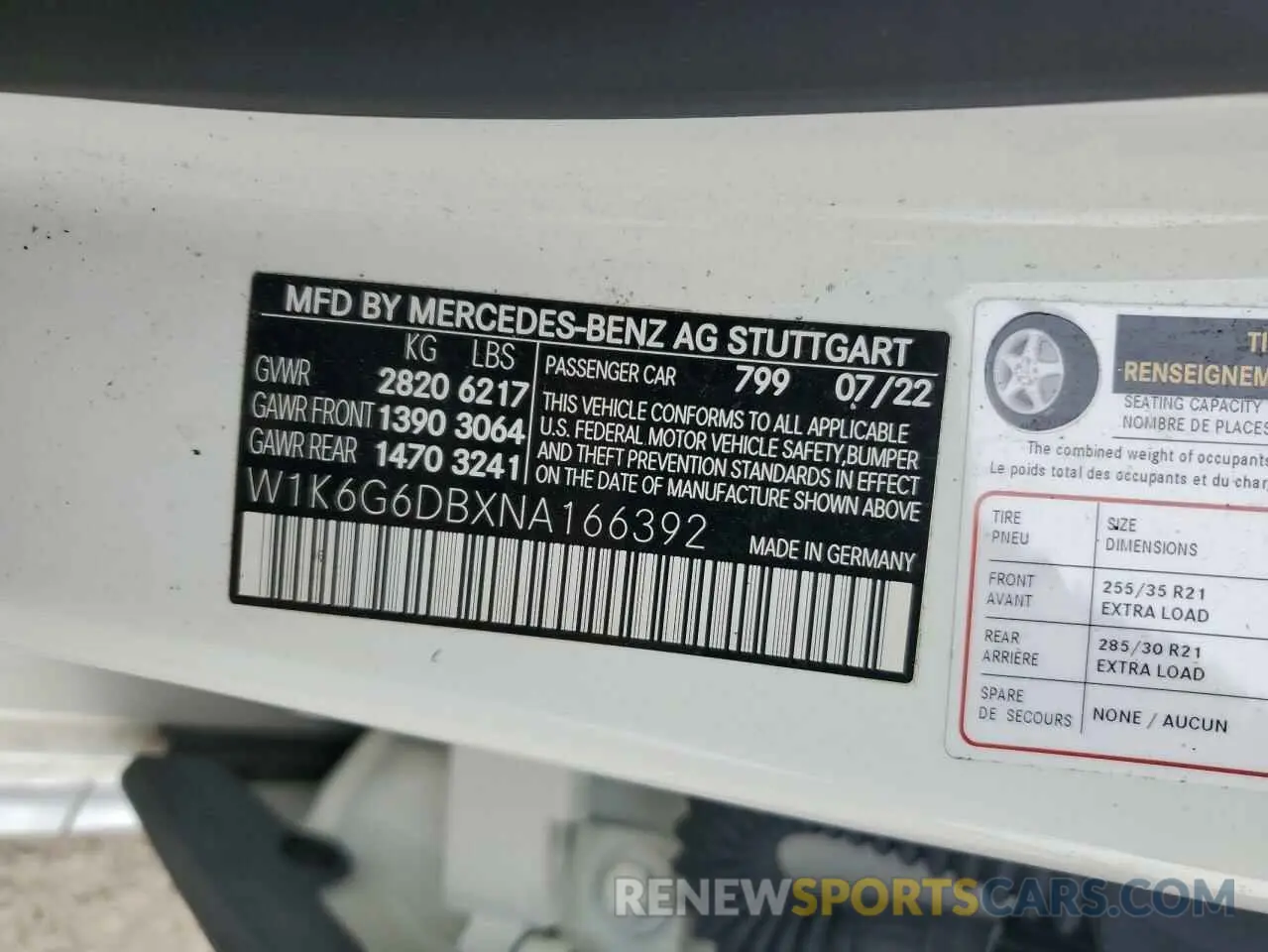 12 Фотография поврежденного автомобиля W1K6G6DBXNA166392 MERCEDES-BENZ S-CLASS 2022