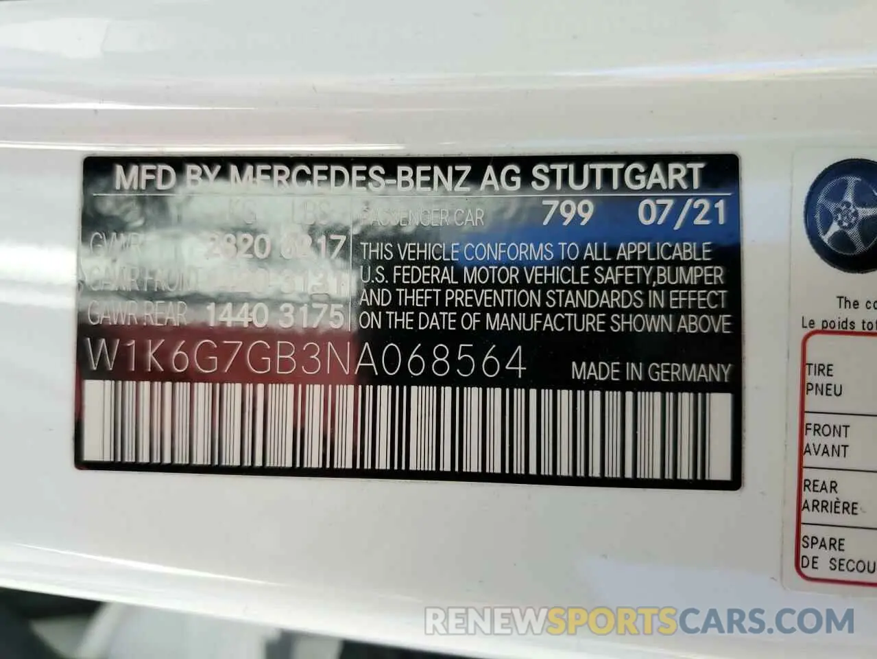 12 Photograph of a damaged car W1K6G7GB3NA068564 MERCEDES-BENZ S-CLASS 2022