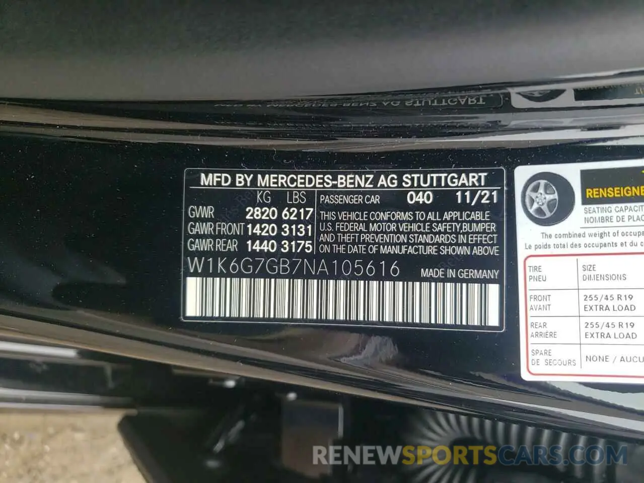 10 Photograph of a damaged car W1K6G7GB7NA105616 MERCEDES-BENZ S-CLASS 2022