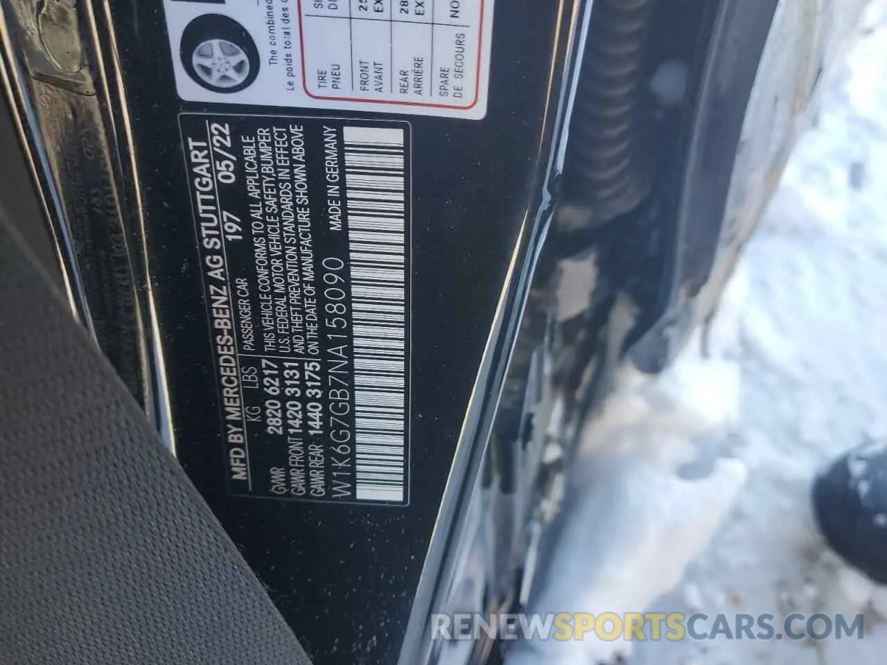 13 Photograph of a damaged car W1K6G7GB7NA158090 MERCEDES-BENZ S-CLASS 2022