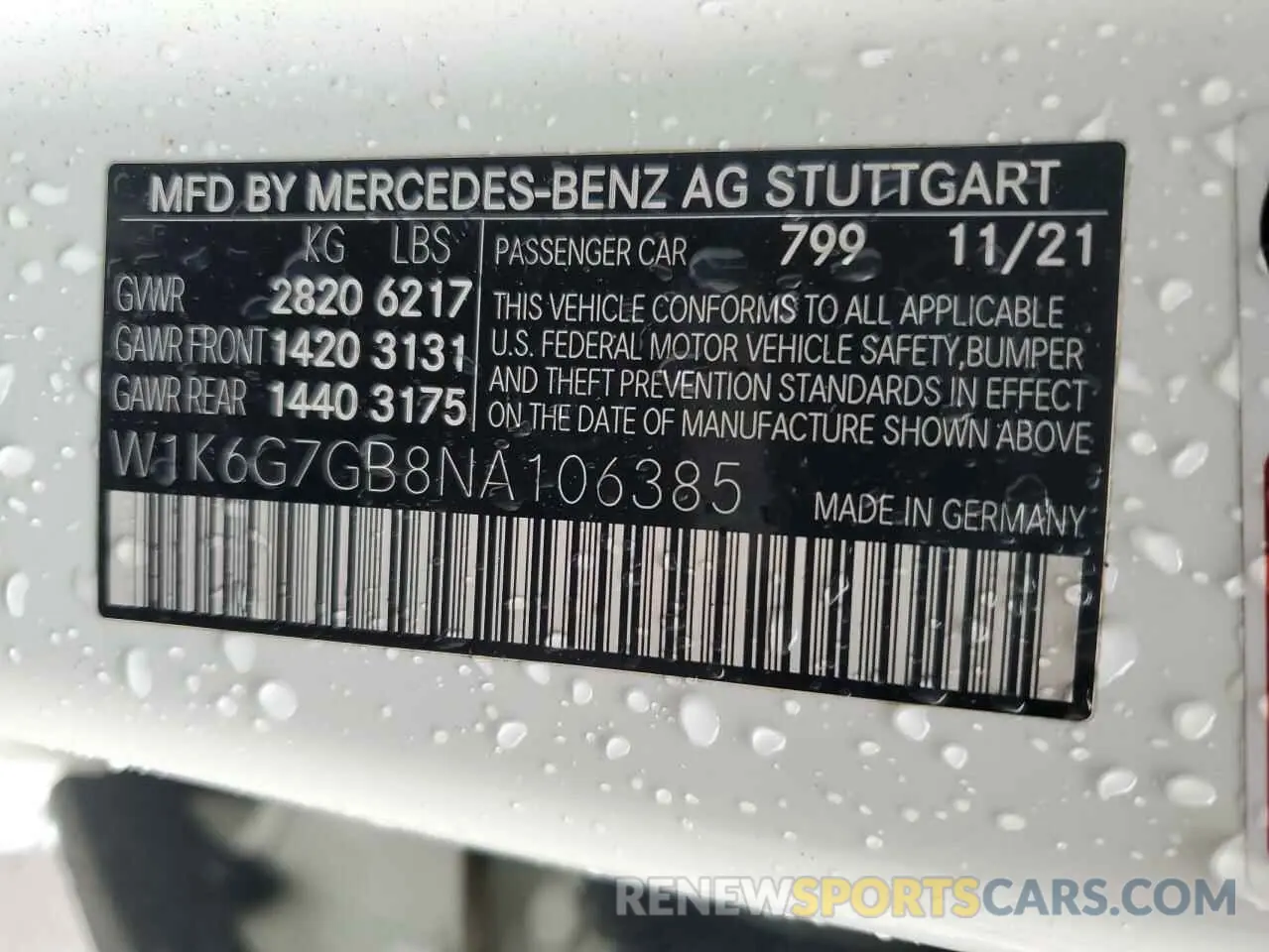 12 Photograph of a damaged car W1K6G7GB8NA106385 MERCEDES-BENZ S-CLASS 2022