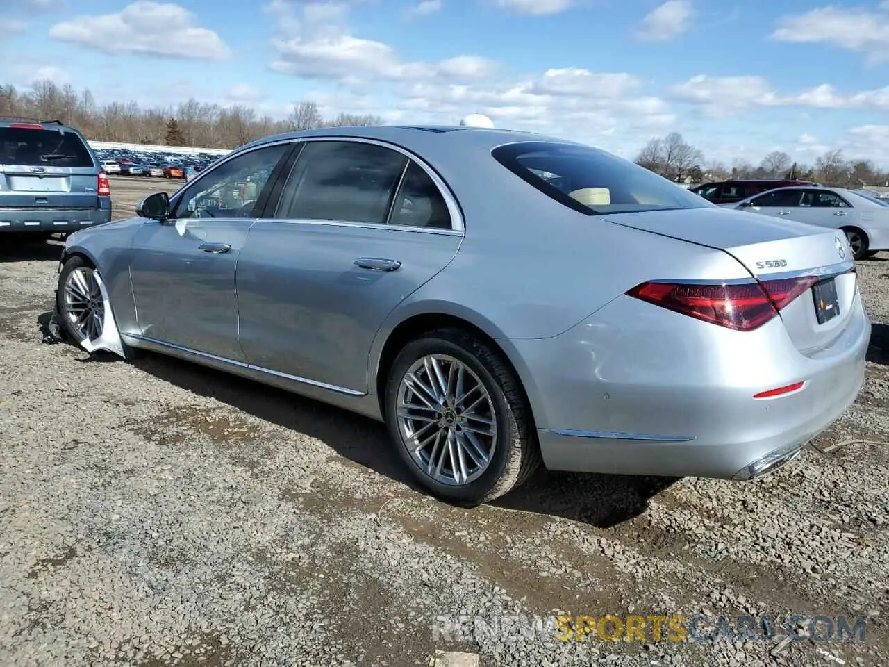 2 Photograph of a damaged car W1K6G7GB8NA111117 MERCEDES-BENZ S-CLASS 2022