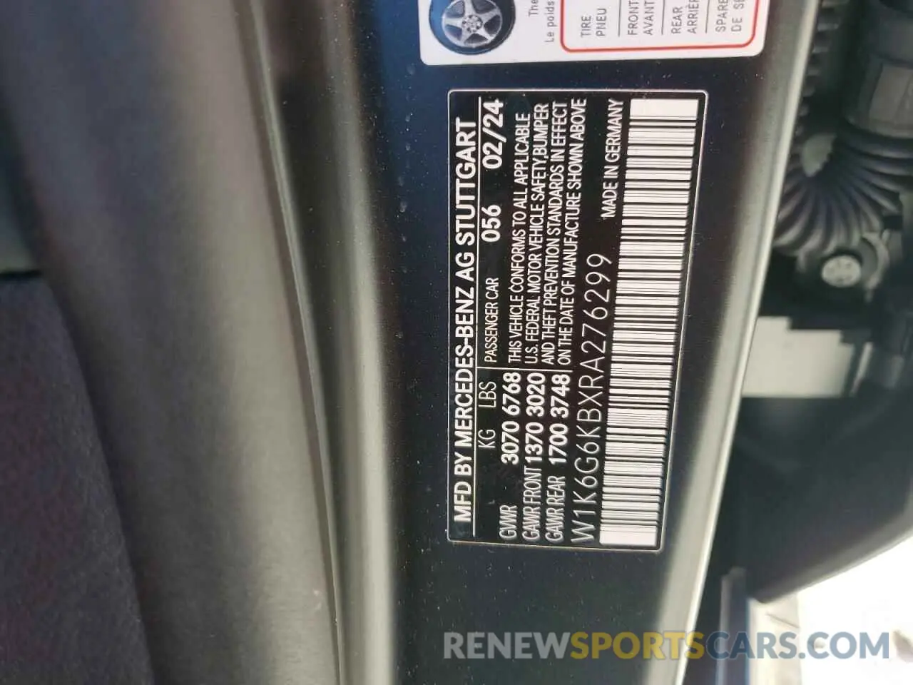 14 Photograph of a damaged car W1K6G6KBXRA276299 MERCEDES-BENZ S S580E 4M 2024