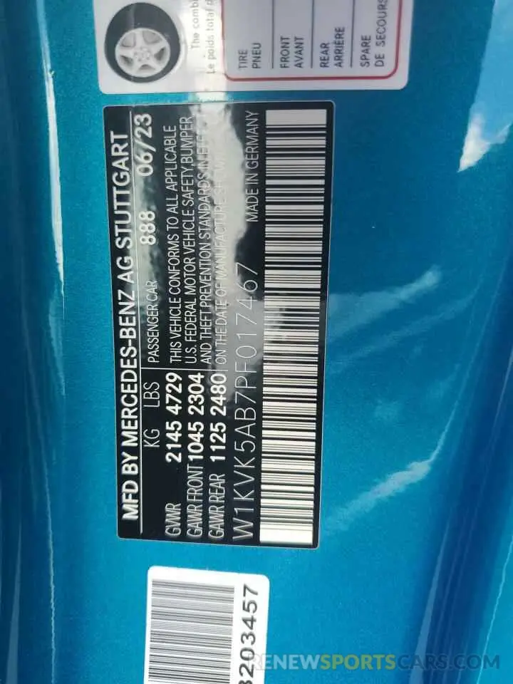 14 Photograph of a damaged car W1KVK5AB7PF017467 MERCEDES-BENZ SL 43 AMG 2023
