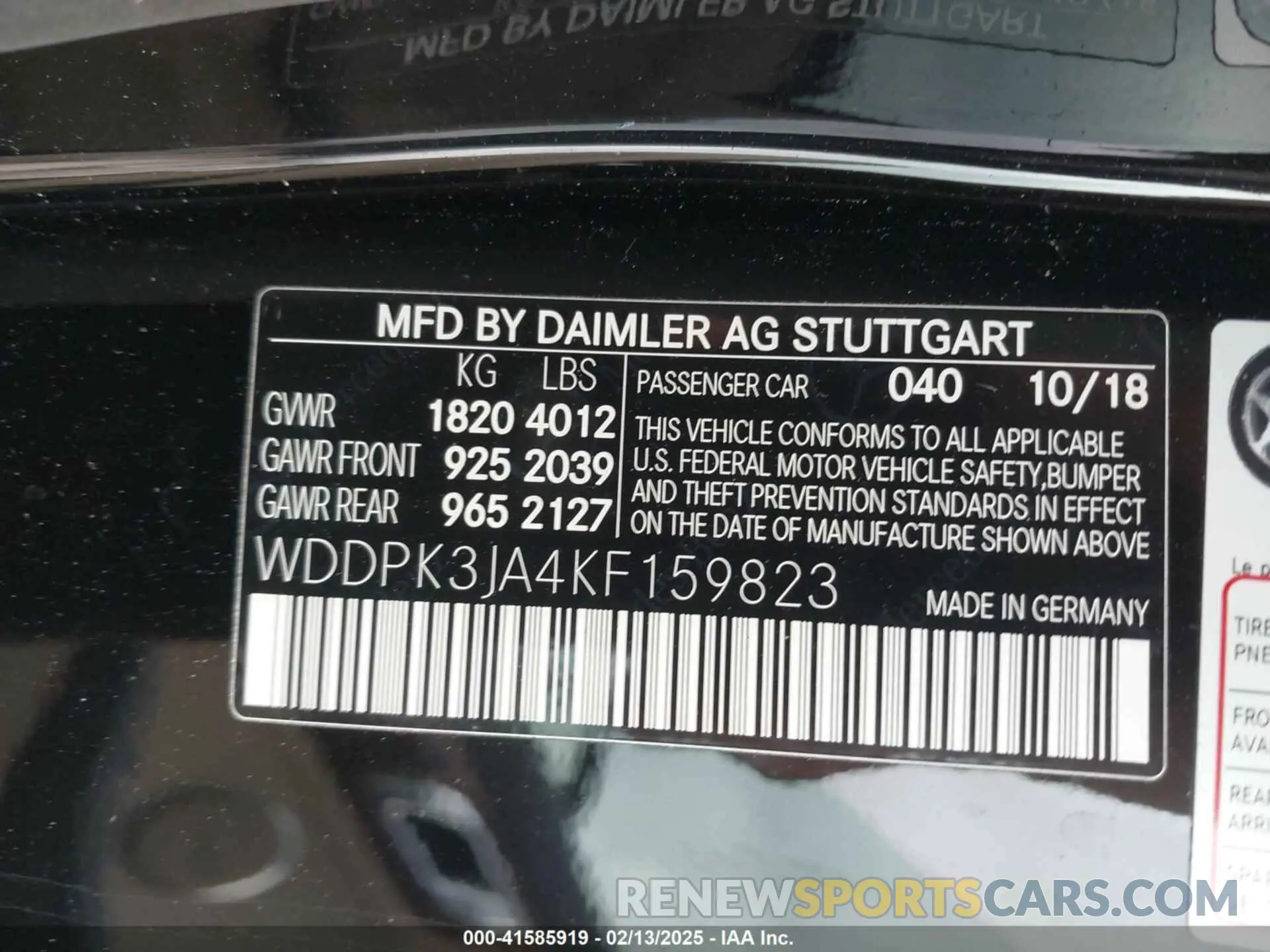9 Photograph of a damaged car WDDPK3JA4KF159823 MERCEDES-BENZ SLC 300 2019