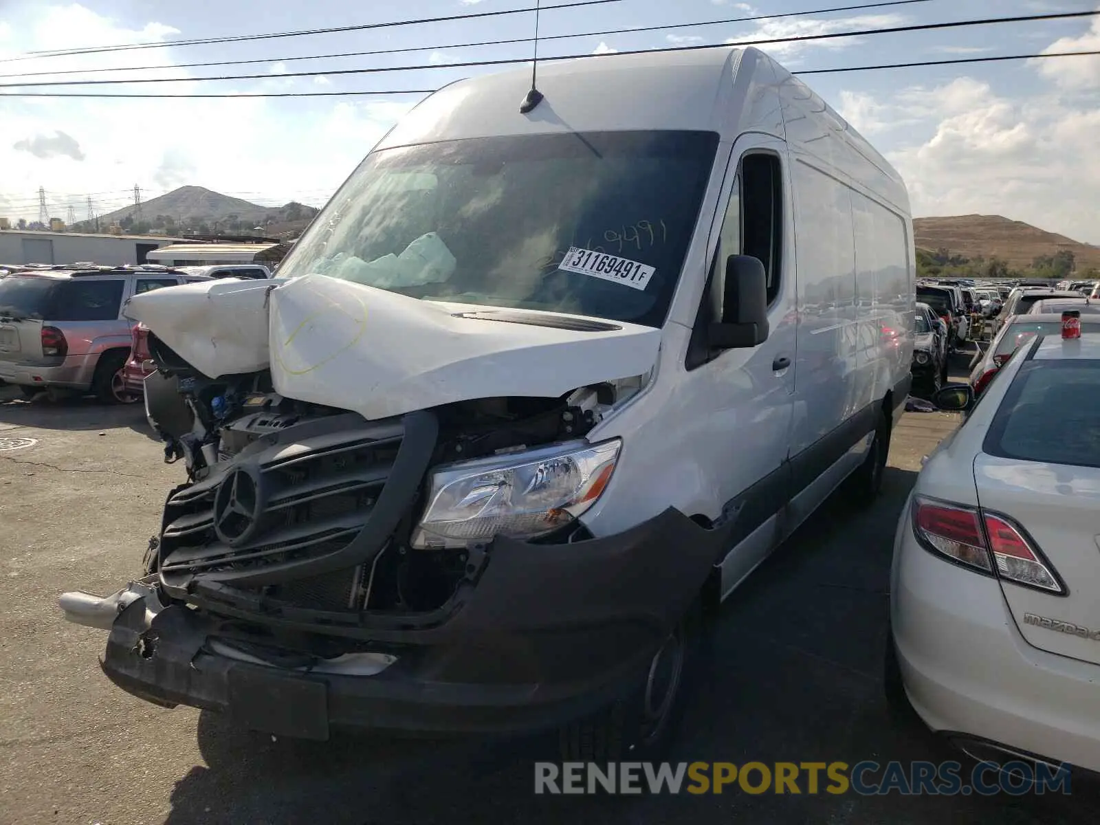 2 Photograph of a damaged car W1W4EDHY1LT035576 MERCEDES-BENZ SPRINTER 2020