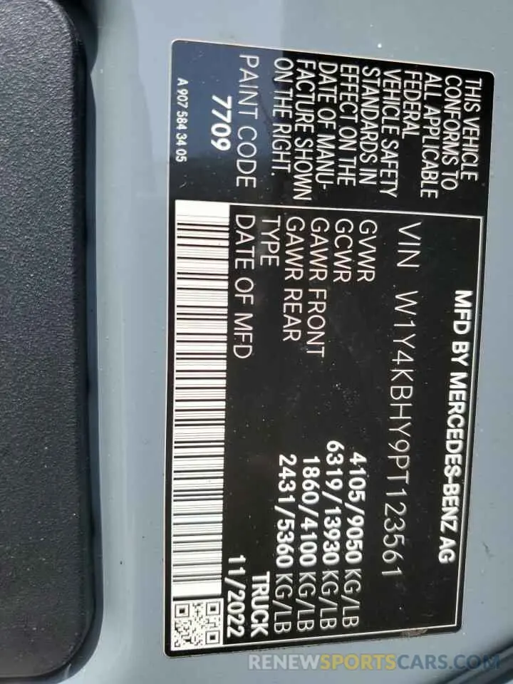 13 Фотография поврежденного автомобиля W1Y4KBHY9PT123561 MERCEDES-BENZ SPRINTER 2023