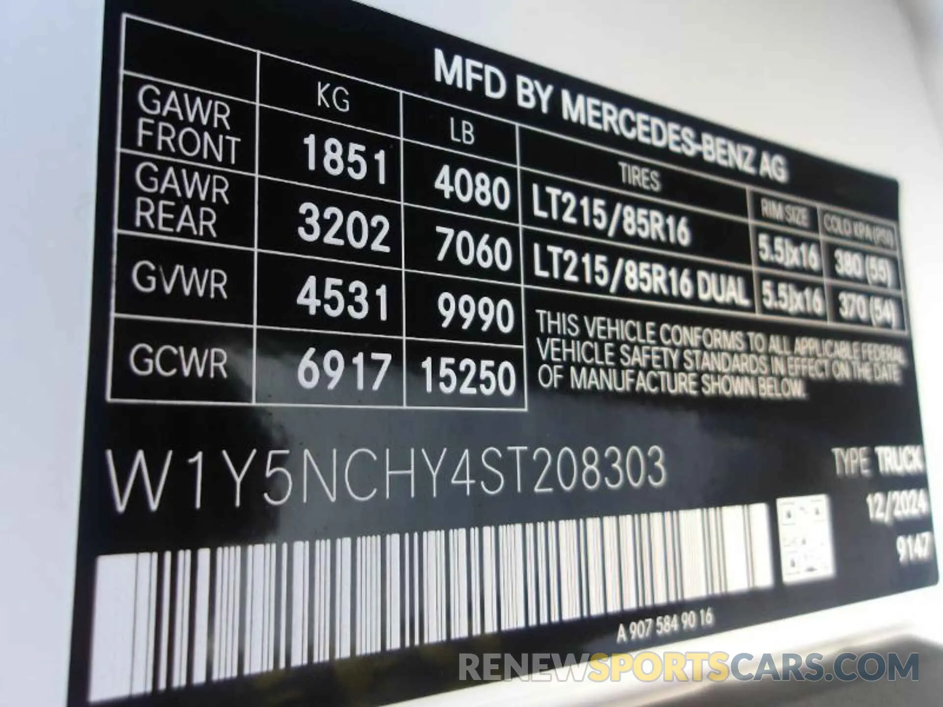 1 Фотография поврежденного автомобиля W1Y5NCHY4ST208303 MERCEDES-BENZ SPRINTER 3500 2025