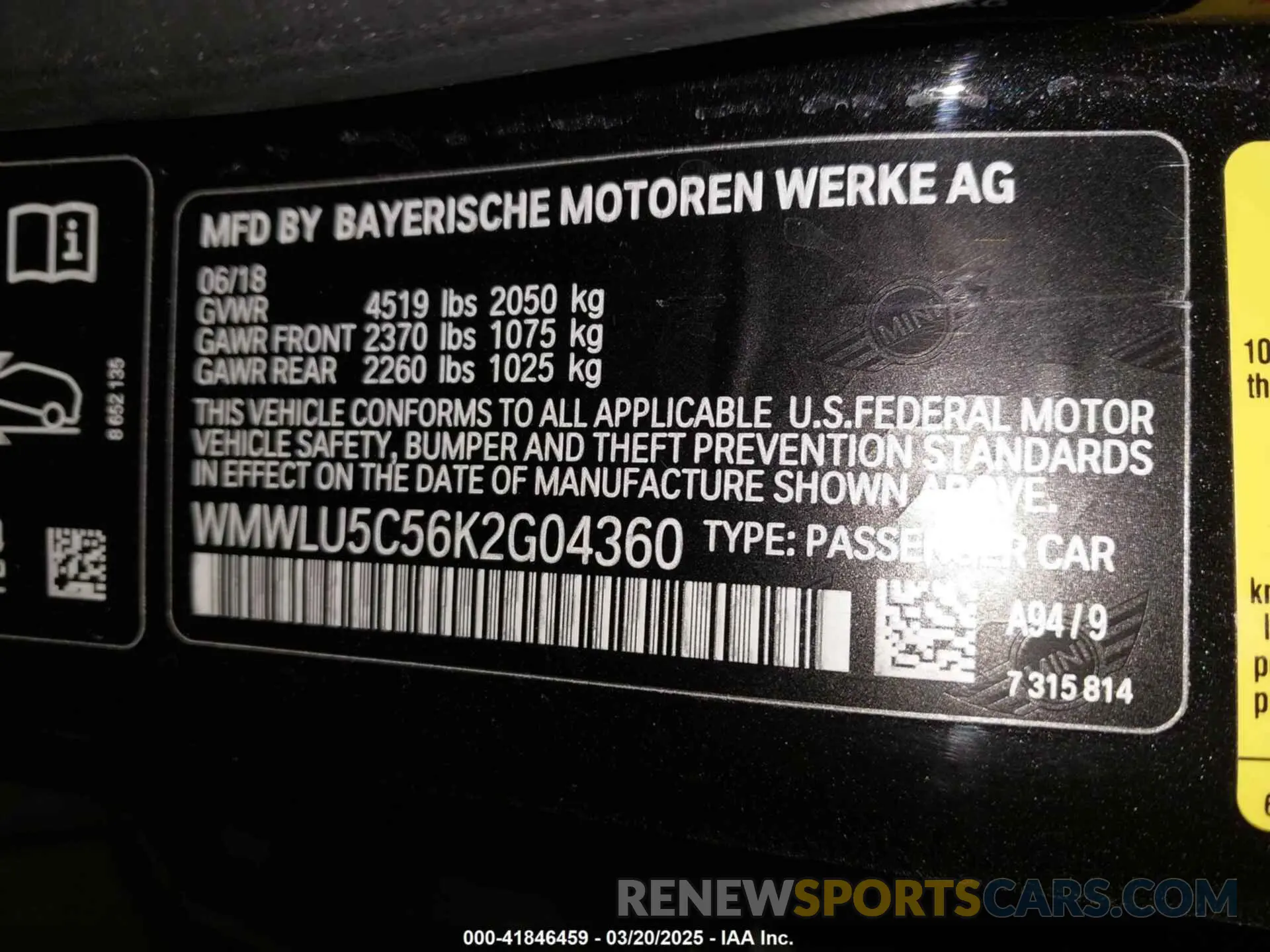 9 Photograph of a damaged car WMWLU5C56K2G04360 MINI CLUBMAN 2019