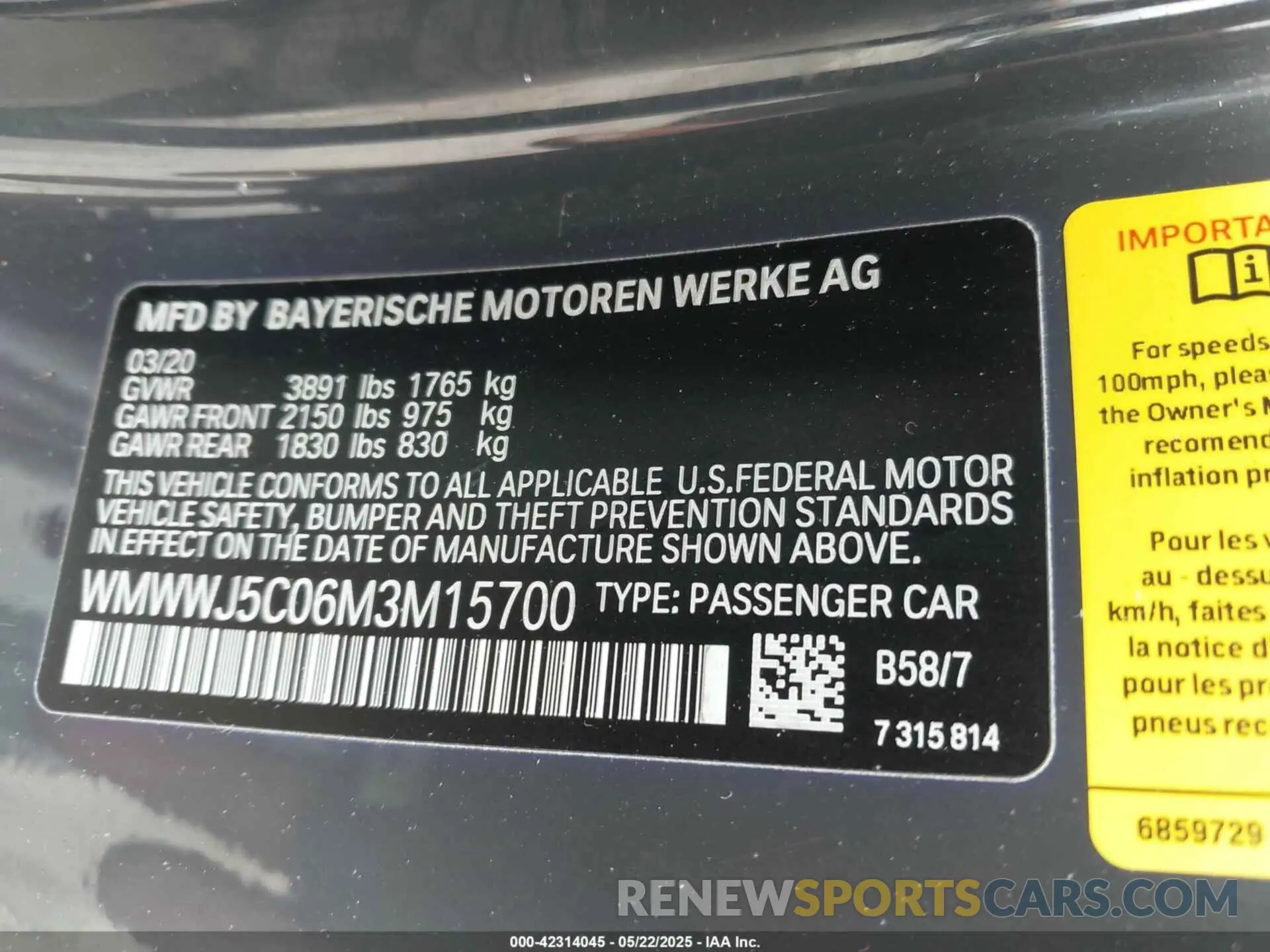 9 Photograph of a damaged car WMWWJ5C06M3M15700 MINI CONVERTIBLE 2021