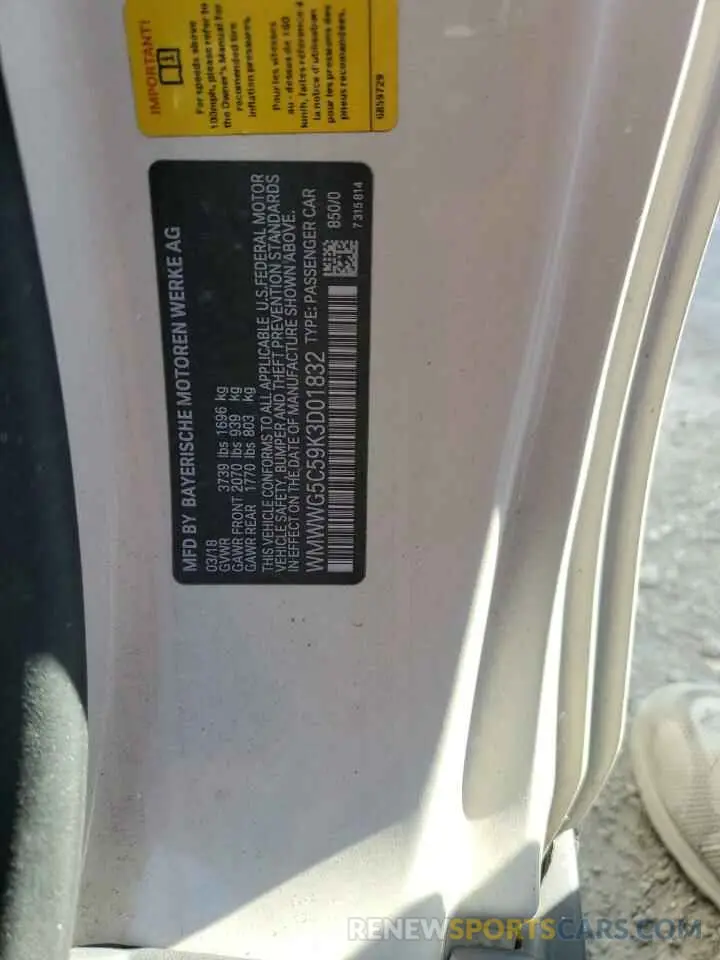 12 Photograph of a damaged car WMWWG5C59K3D01832 MINI COOPER 2019