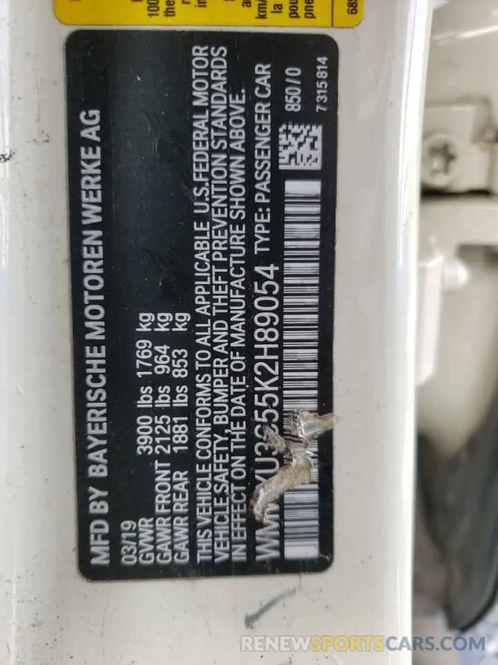 12 Фотография поврежденного автомобиля WMWXU3C55K2H89054 MINI COOPER 2019