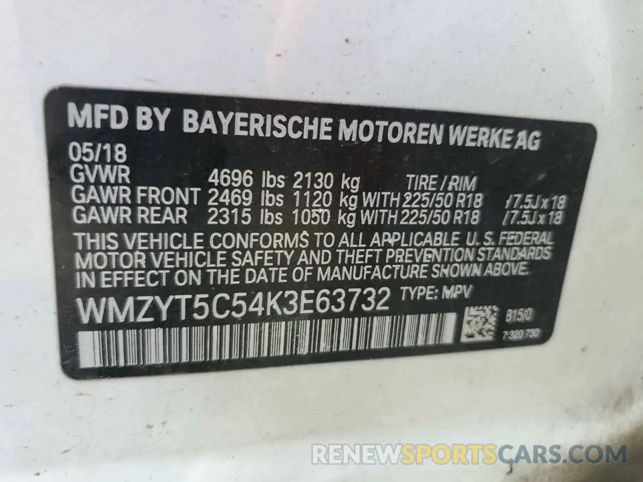 12 Photograph of a damaged car WMZYT5C54K3E63732 MINI COOPER 2019