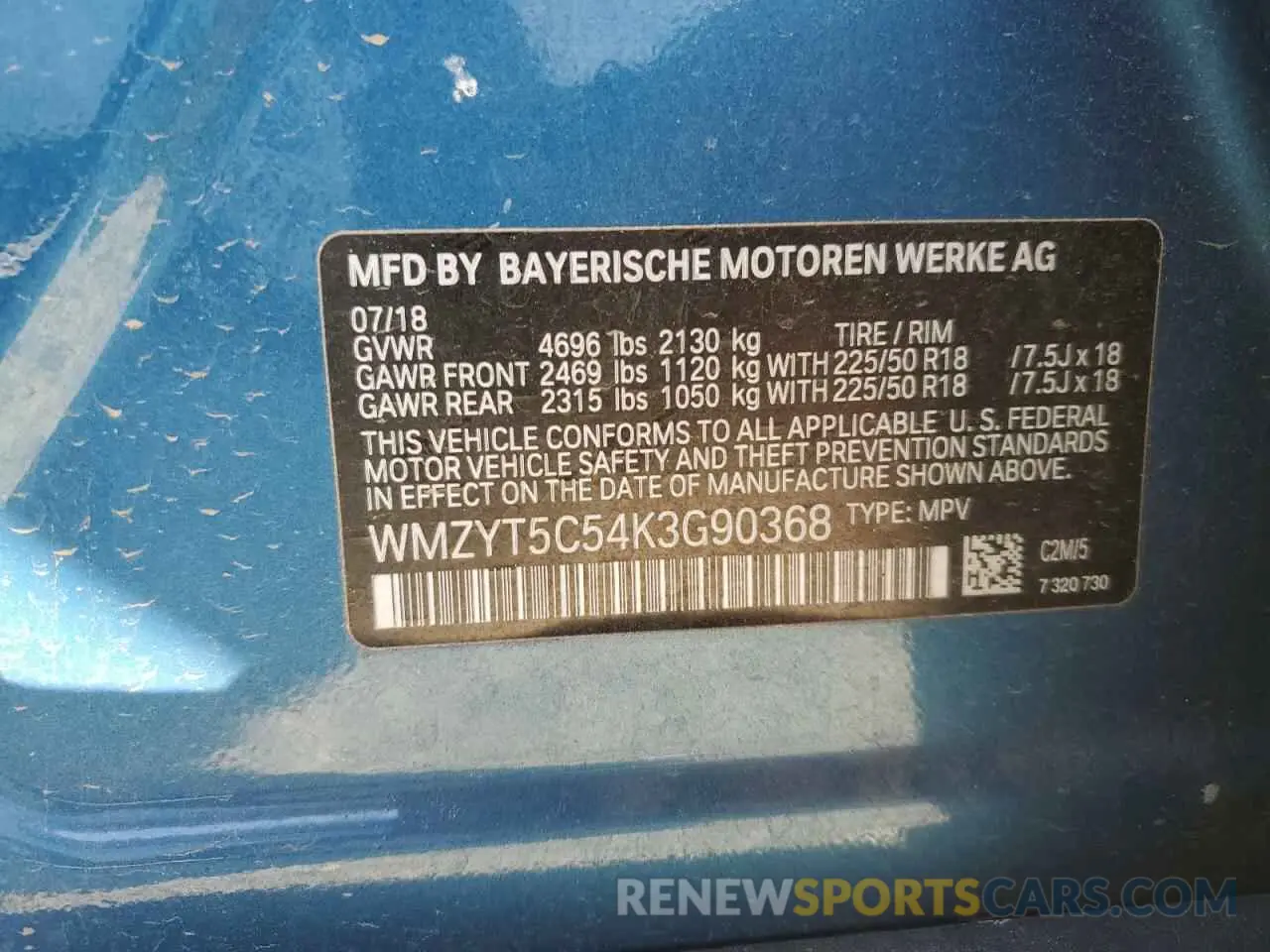 13 Photograph of a damaged car WMZYT5C54K3G90368 MINI COOPER 2019